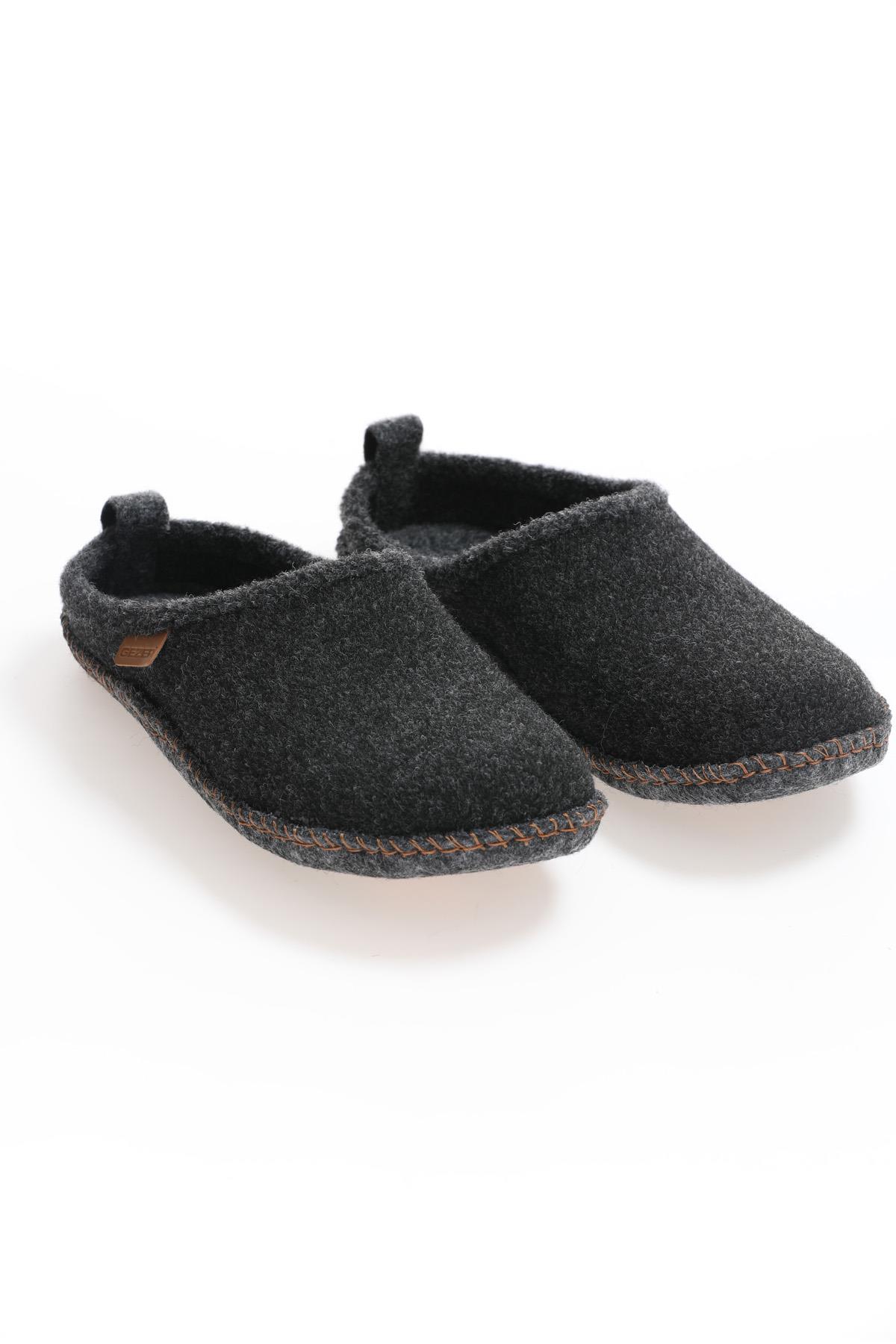 Gezer Gezer Siyah 13653 Erkek Keçe Rahat Sessiz Taban Hafif Ev Halı Misafir Terliği Sandalet & Terlik | Flo Siyah - 2. görsel