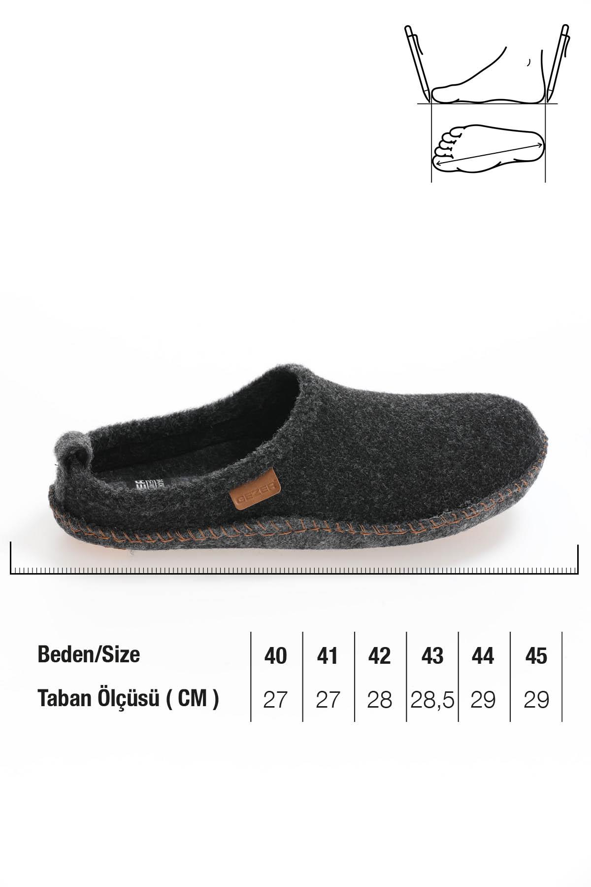 Gezer Gezer Siyah 13653 Erkek Keçe Rahat Sessiz Taban Hafif Ev Halı Misafir Terliği Sandalet & Terlik | Flo Siyah - 3. görsel