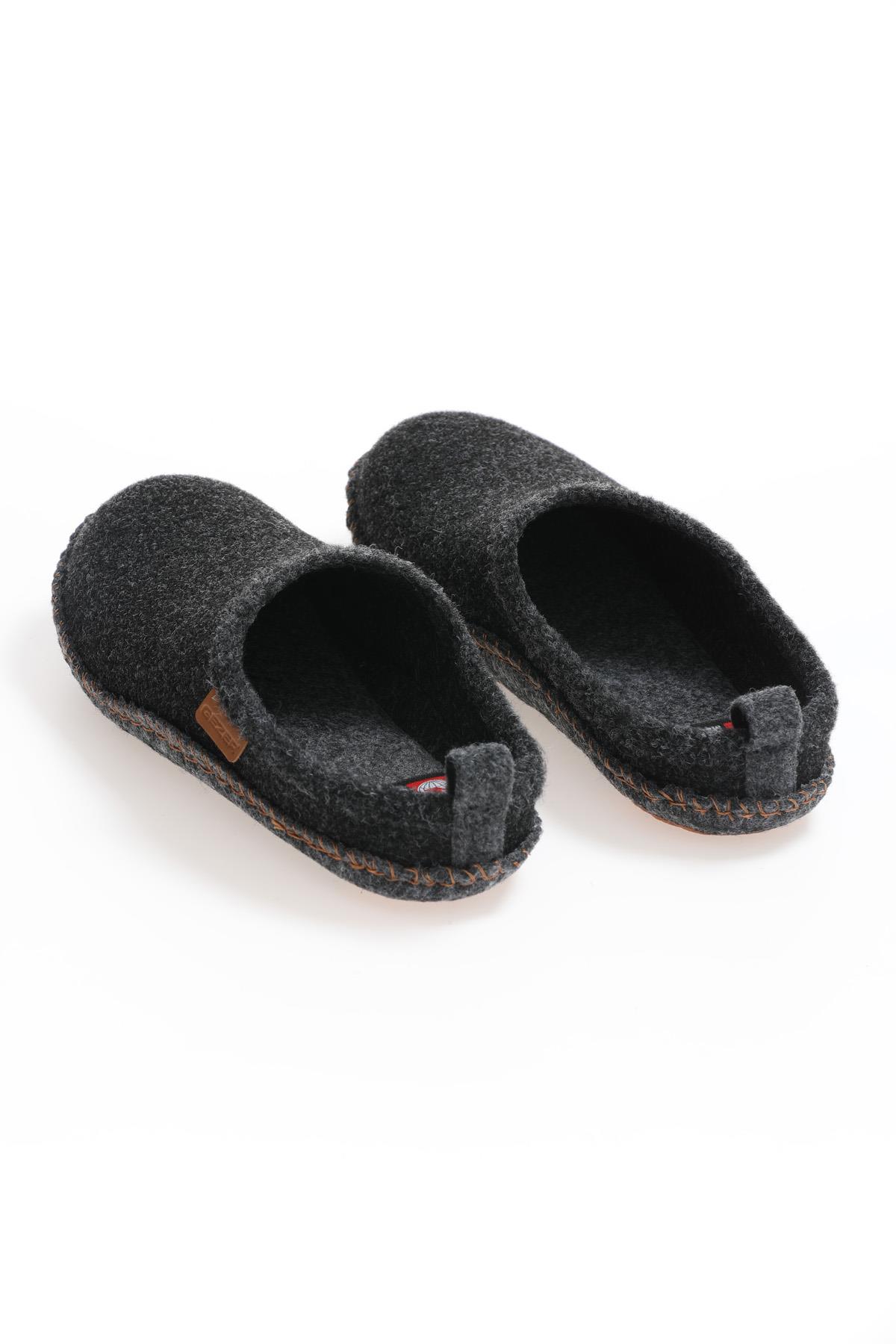 Gezer Gezer Siyah 13653 Erkek Keçe Rahat Sessiz Taban Hafif Ev Halı Misafir Terliği Sandalet & Terlik | Flo Siyah - 4. görsel