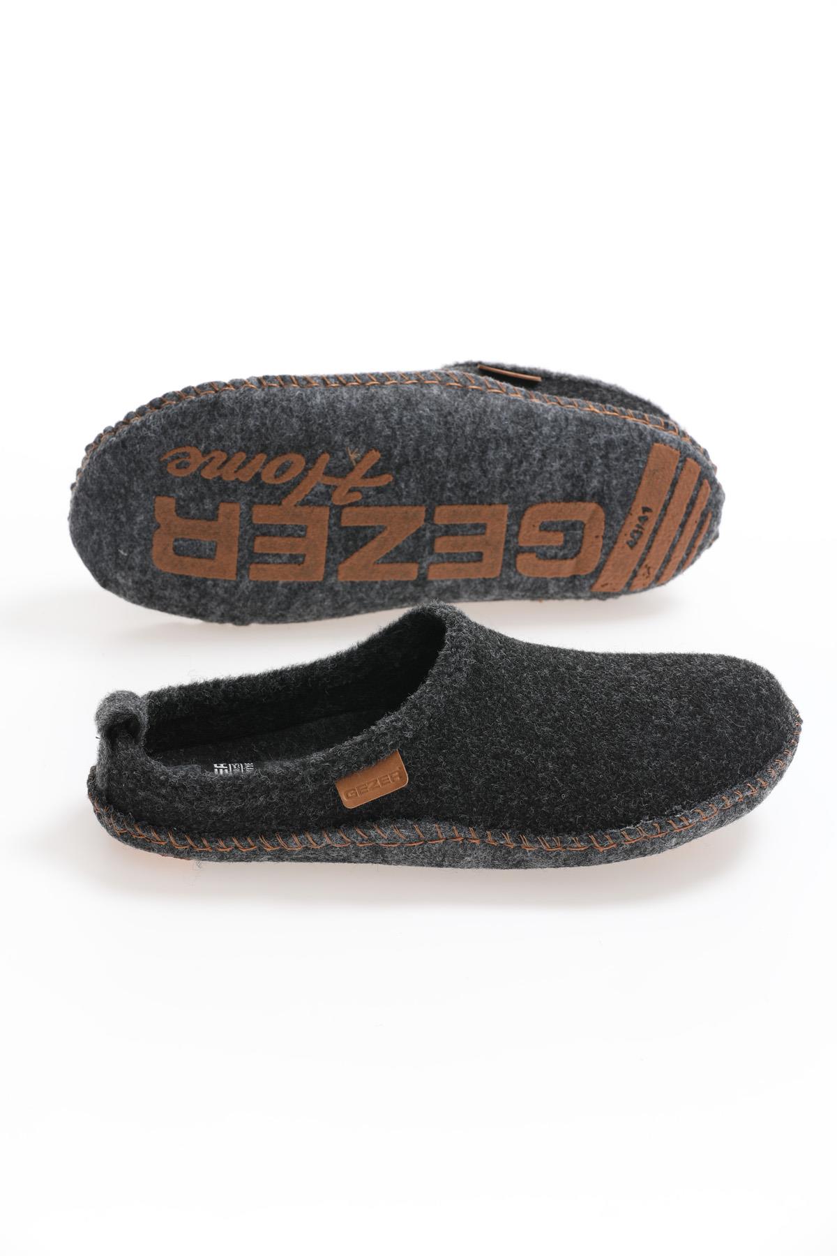 Gezer Gezer Siyah 13653 Erkek Keçe Rahat Sessiz Taban Hafif Ev Halı Misafir Terliği Sandalet & Terlik | Flo Siyah - 5. görsel