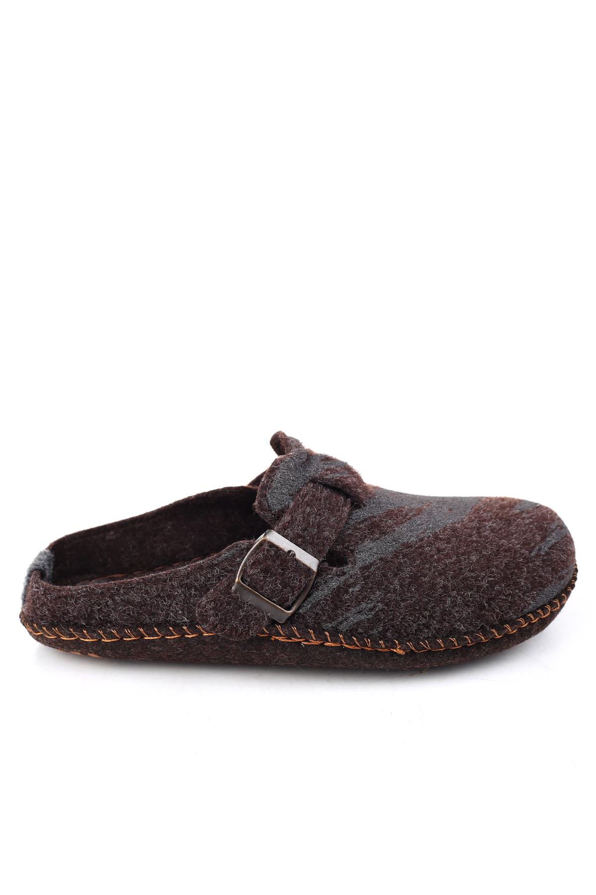 15405 Erkek Keçe Sessiz Kaymaz Hafif Taban Ev Misafir Terliği - Görsel 3