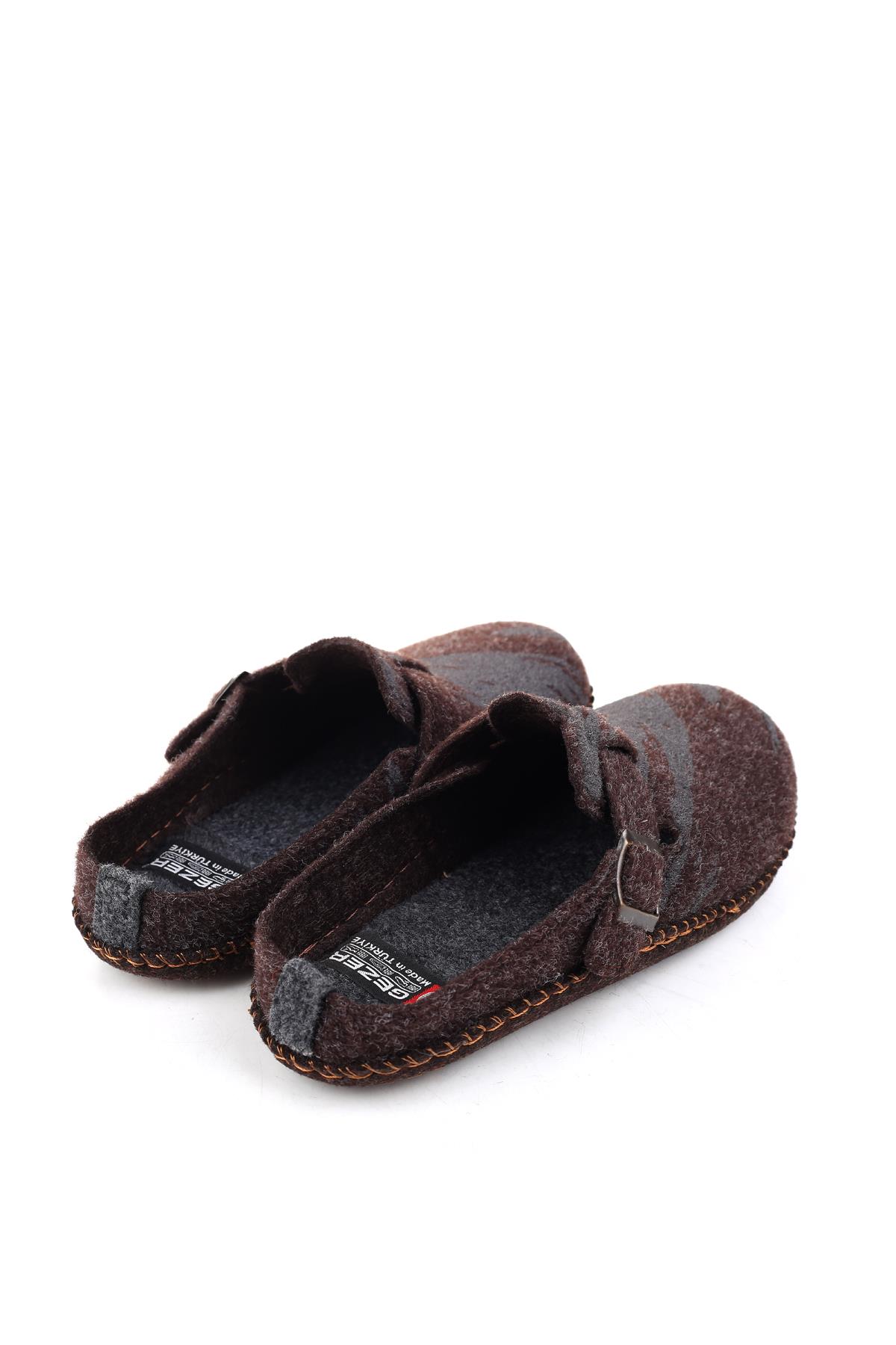 15405 Erkek Keçe Sessiz Kaymaz Hafif Taban Ev Misafir Terliği - Görsel 5