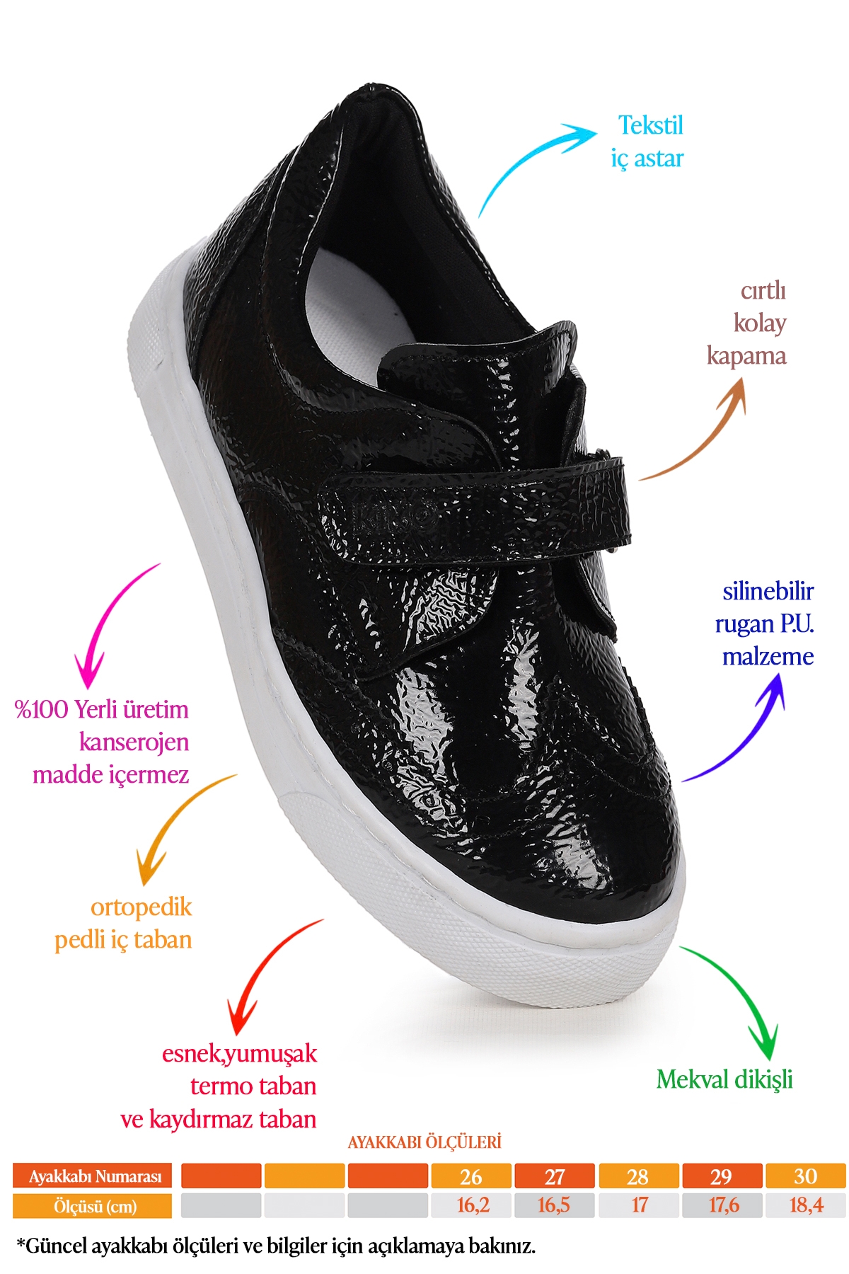 Richie Rugan Cırtlı Günlük Erkek Çocuk Casual Ayakkabı Siyah - Görsel 3