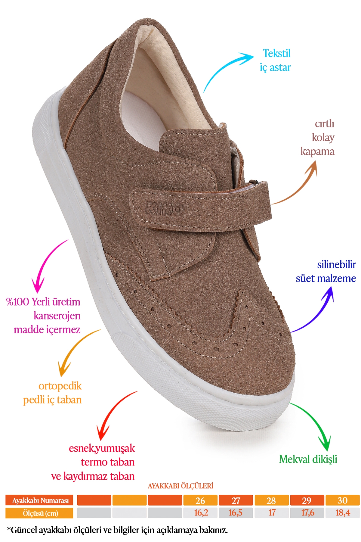 Richie Cırtlı Günlük Erkek Çocuk Casual Ayakkabı Kum - Görsel 3