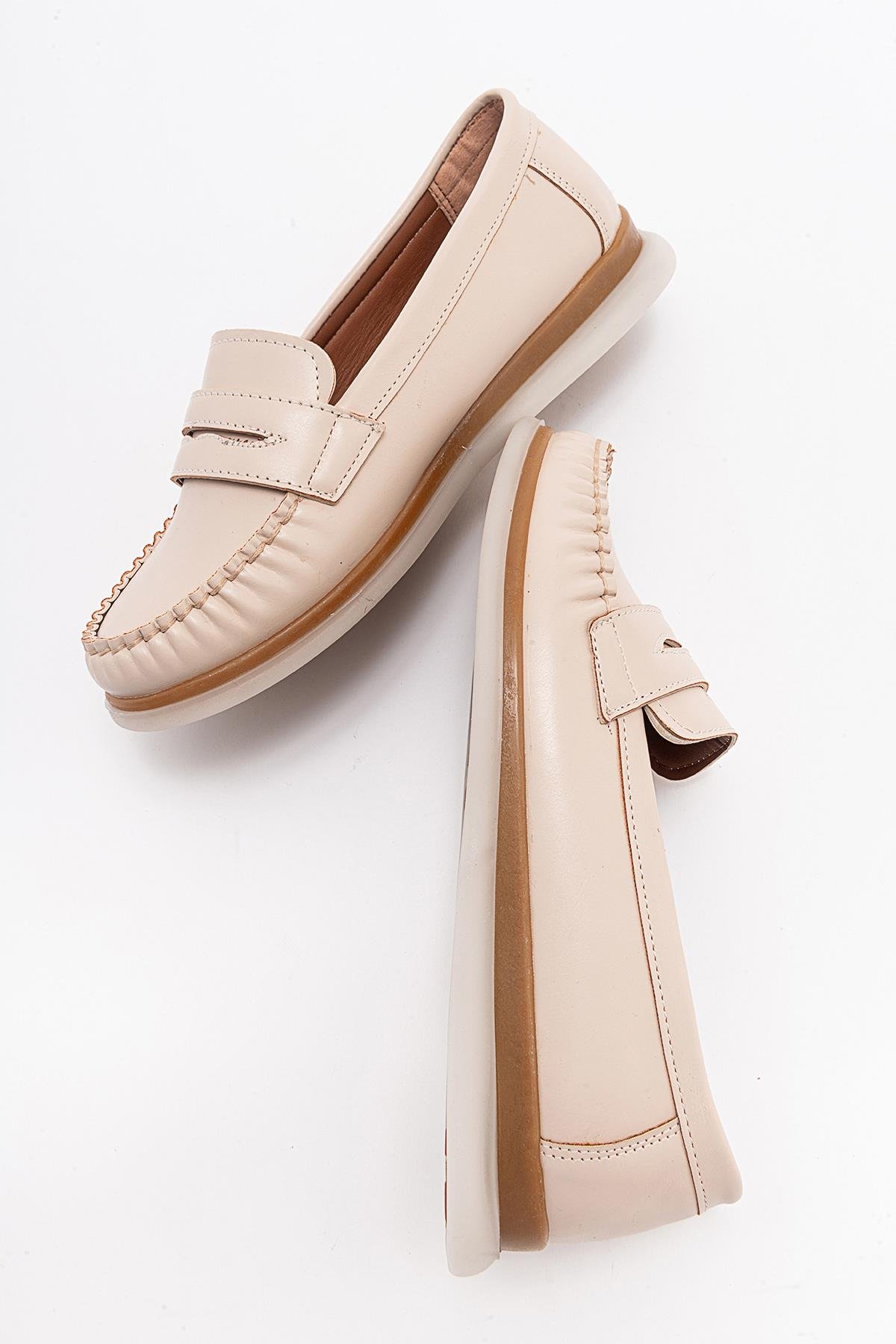 Kaydırmaz Sade Kadın Ayakkabı TEN CİLT - Görsel 7