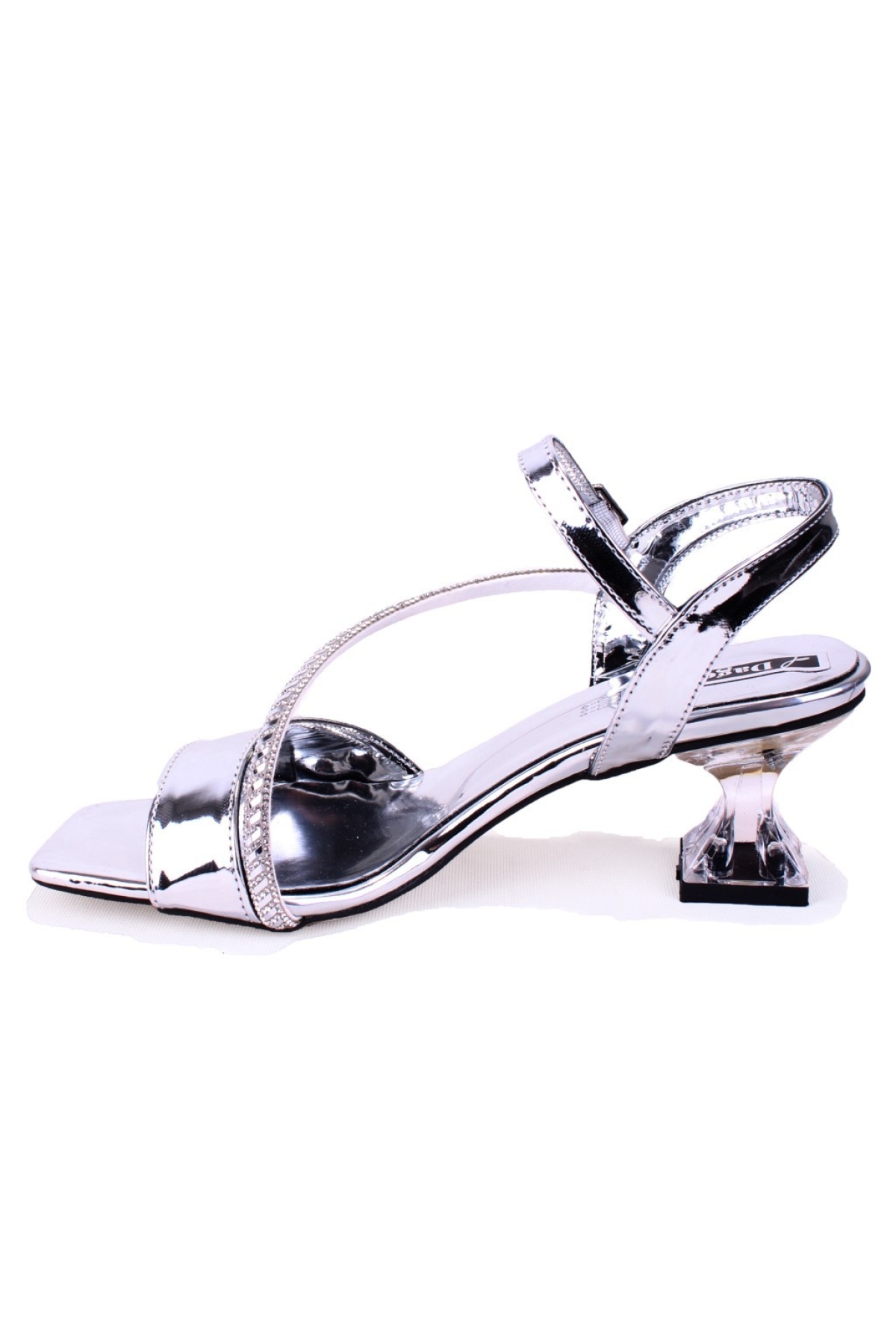 DZA07-1284051 Gümüş Ayna İnce Topuklu Abiye Kadın Ayakkabı - Görsel 4