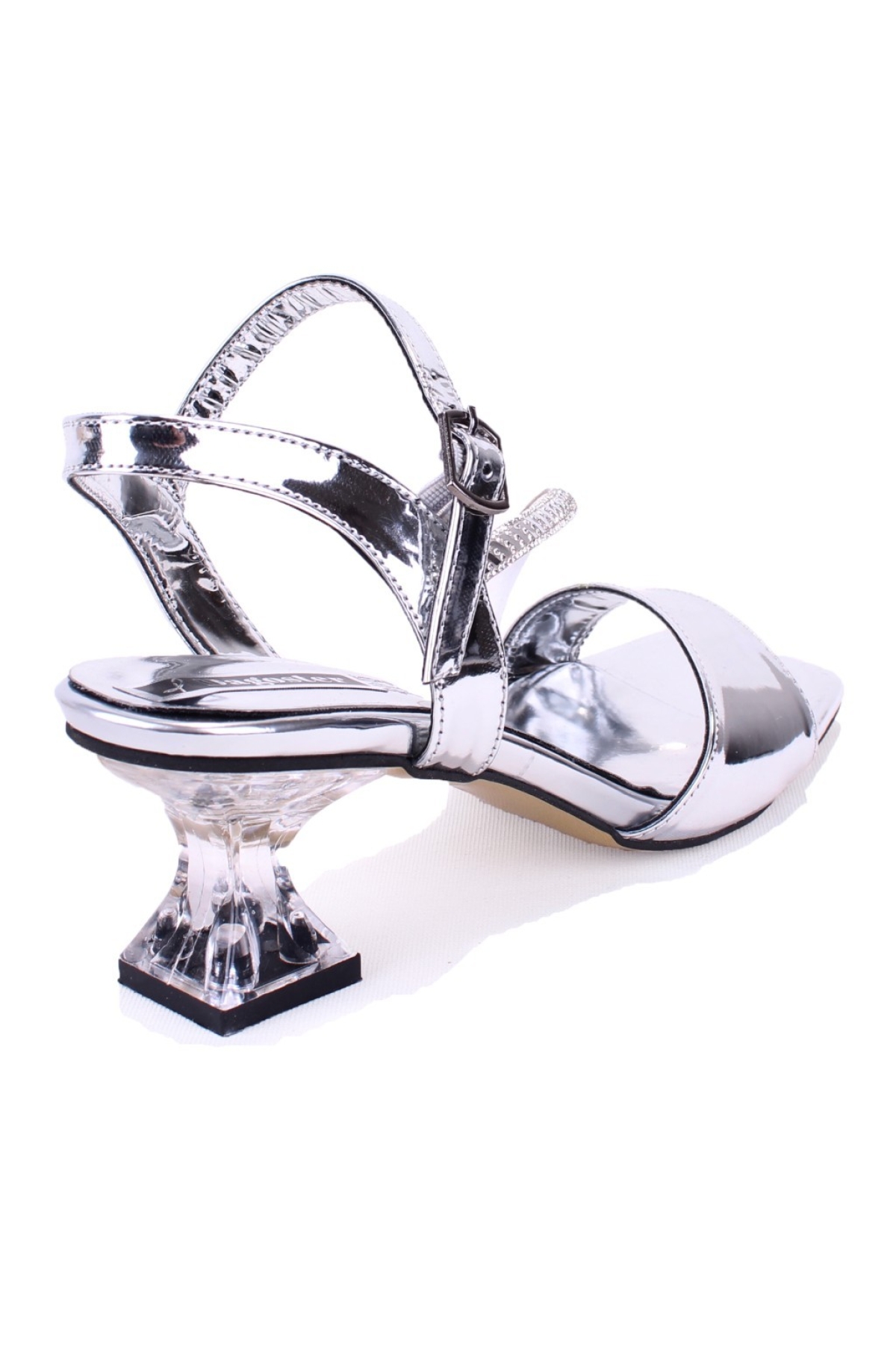 DZA07-1284051 Gümüş Ayna İnce Topuklu Abiye Kadın Ayakkabı - Görsel 5