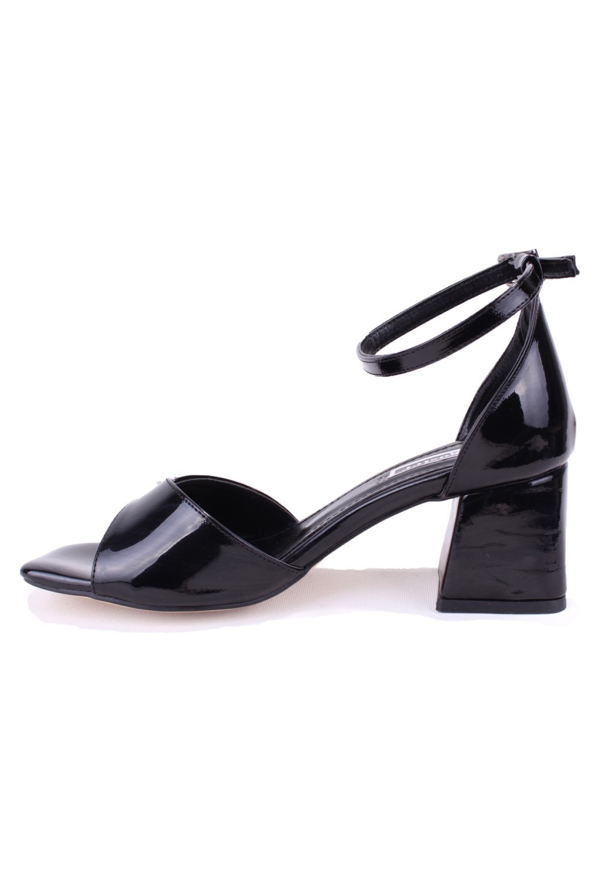 DZA07-928225 Siyah Rugan Klasik Topuklu Kadın Ayakkabı - Görsel 4