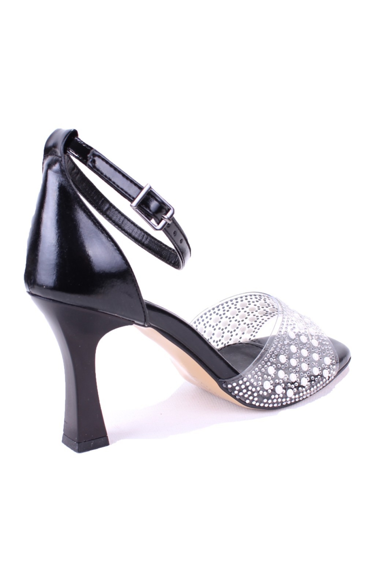 DZA07-928475 Siyah Topuklu Abiye Kadın Ayakkabı - Görsel 5