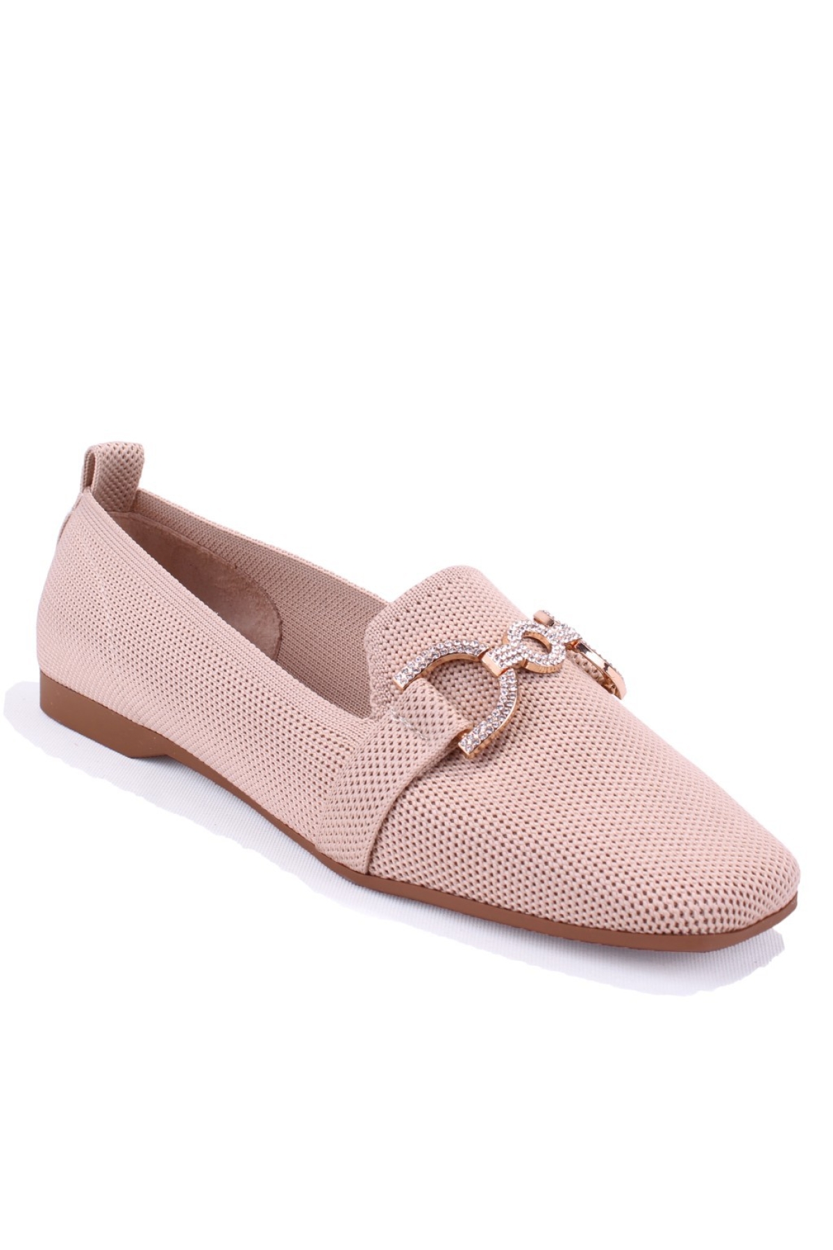 DZA07-1095213 Bej Triko Günlük Babet Kadın Ayakkabı - Görsel 2