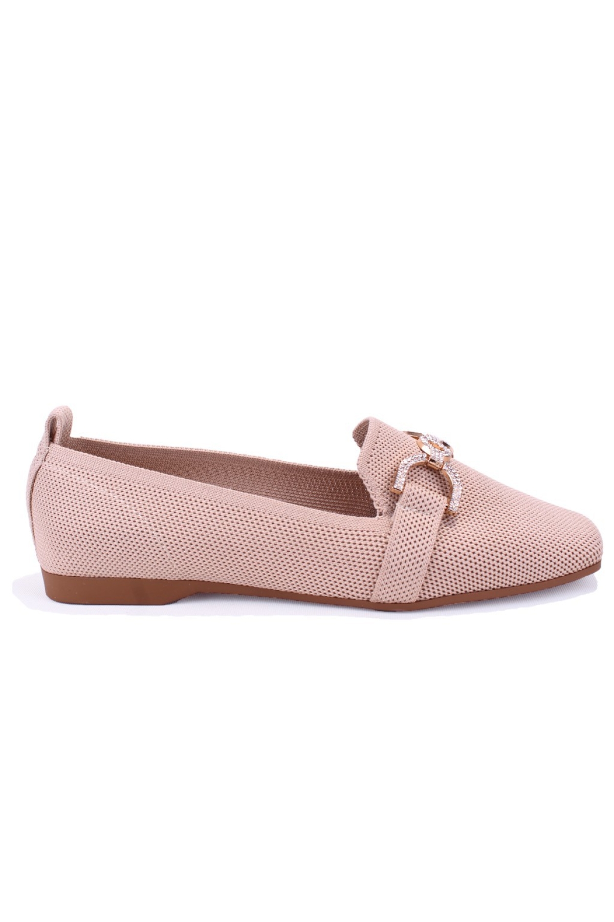 DZA07-1095213 Bej Triko Günlük Babet Kadın Ayakkabı - Görsel 3