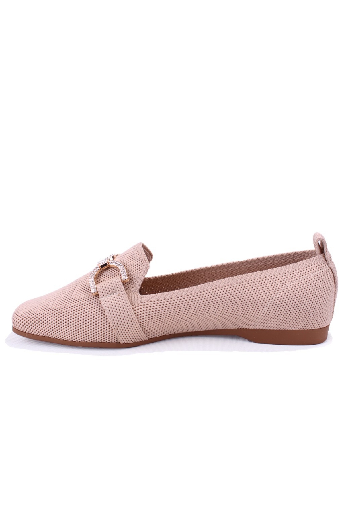 DZA07-1095213 Bej Triko Günlük Babet Kadın Ayakkabı - Görsel 4