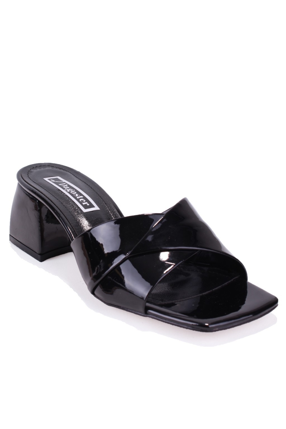 DZA07-9321060 Siyah Klasik Topuklu Kadın Terlik - Görsel 2