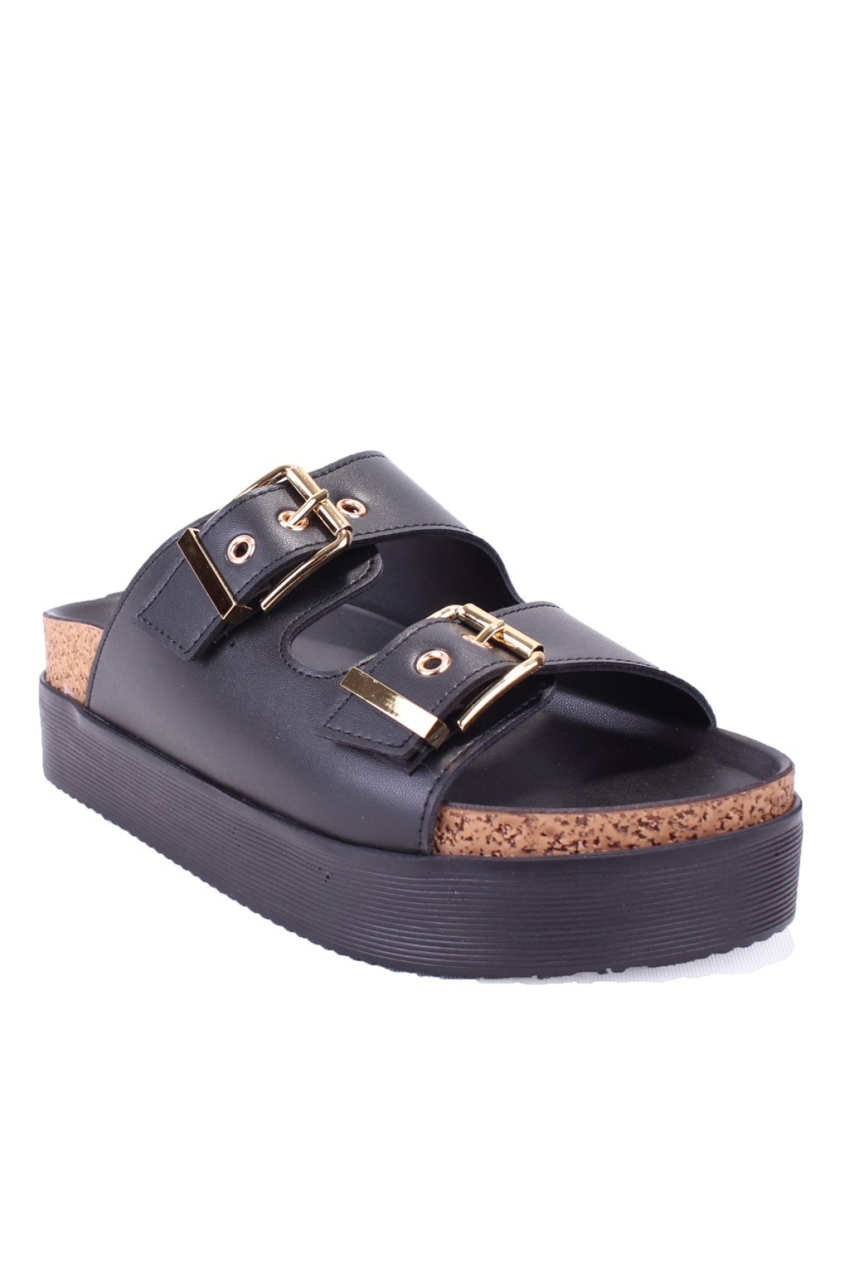 DZA07-89023 Siyah Ortopedik Günlük Spor Kadın Terlik - Görsel 2