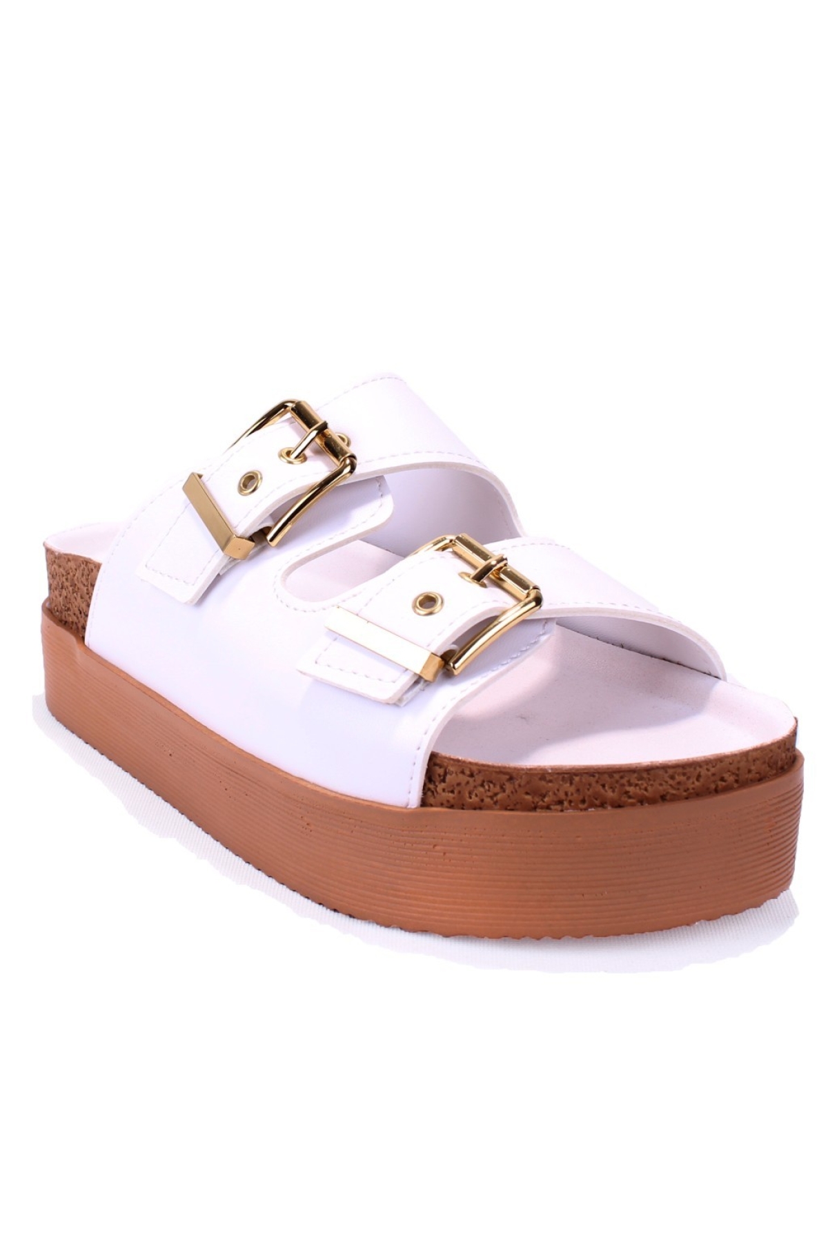 DZA07-89023 Beyaz Ortopedik Günlük Spor Kadın Terlik - Görsel 2