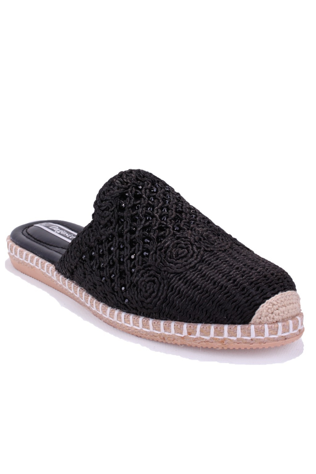 DZA07-1155121 Siyah Triko Spor Kadın Terlik - Görsel 2