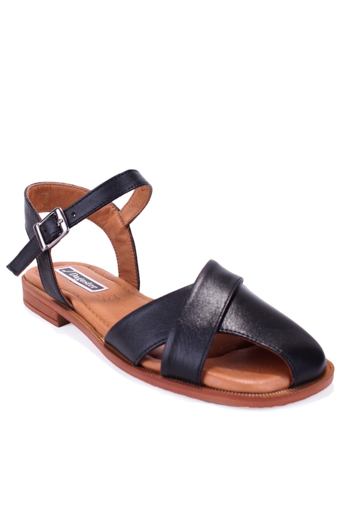 DZA07-60216243 Siyah Günlük Ortopedik Deri Spor Kadın sandalet - Görsel 2