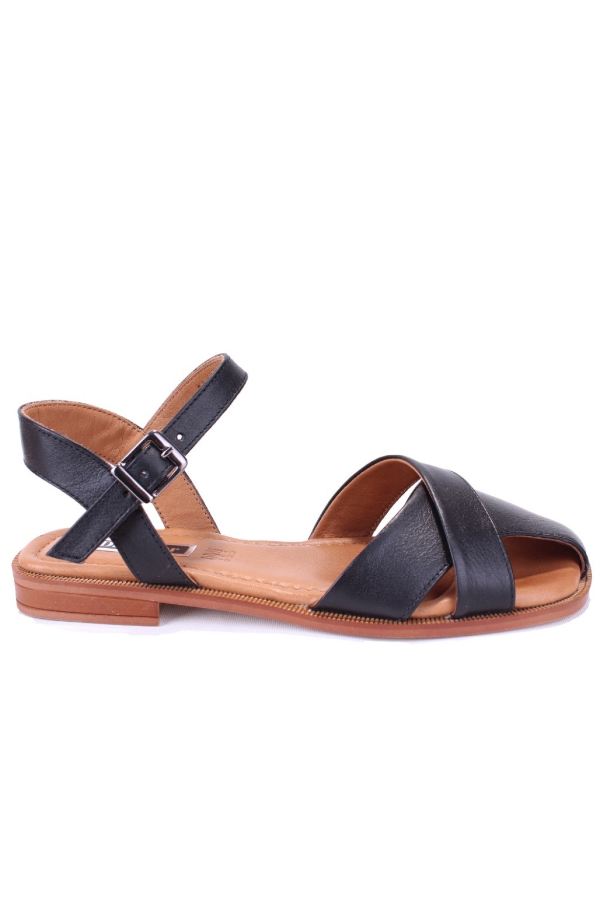 DZA07-60216243 Siyah Günlük Ortopedik Deri Spor Kadın sandalet - Görsel 3