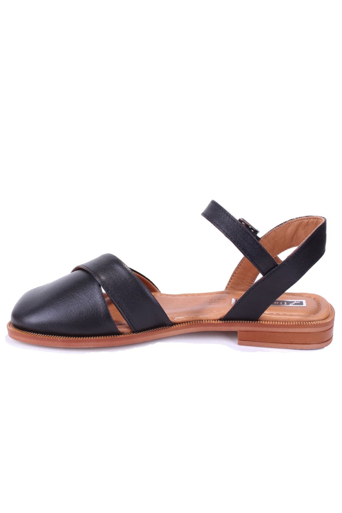 DZA07-60216243 Siyah Günlük Ortopedik Deri Spor Kadın sandalet - Görsel 4