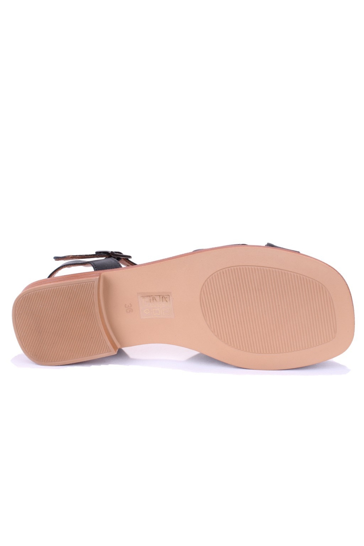 DZA07-60216243 Siyah Günlük Ortopedik Deri Spor Kadın sandalet - Görsel 5