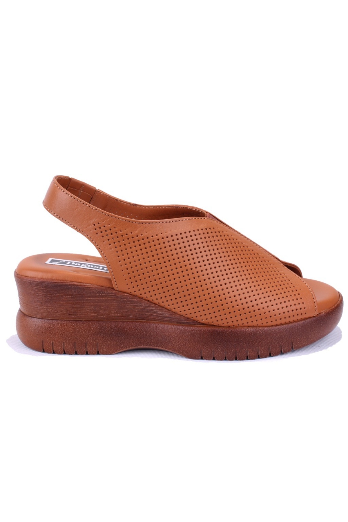 DZA07-9972521405 Taba Günlük Ortopedik Deri Kadın sandalet - Görsel 3