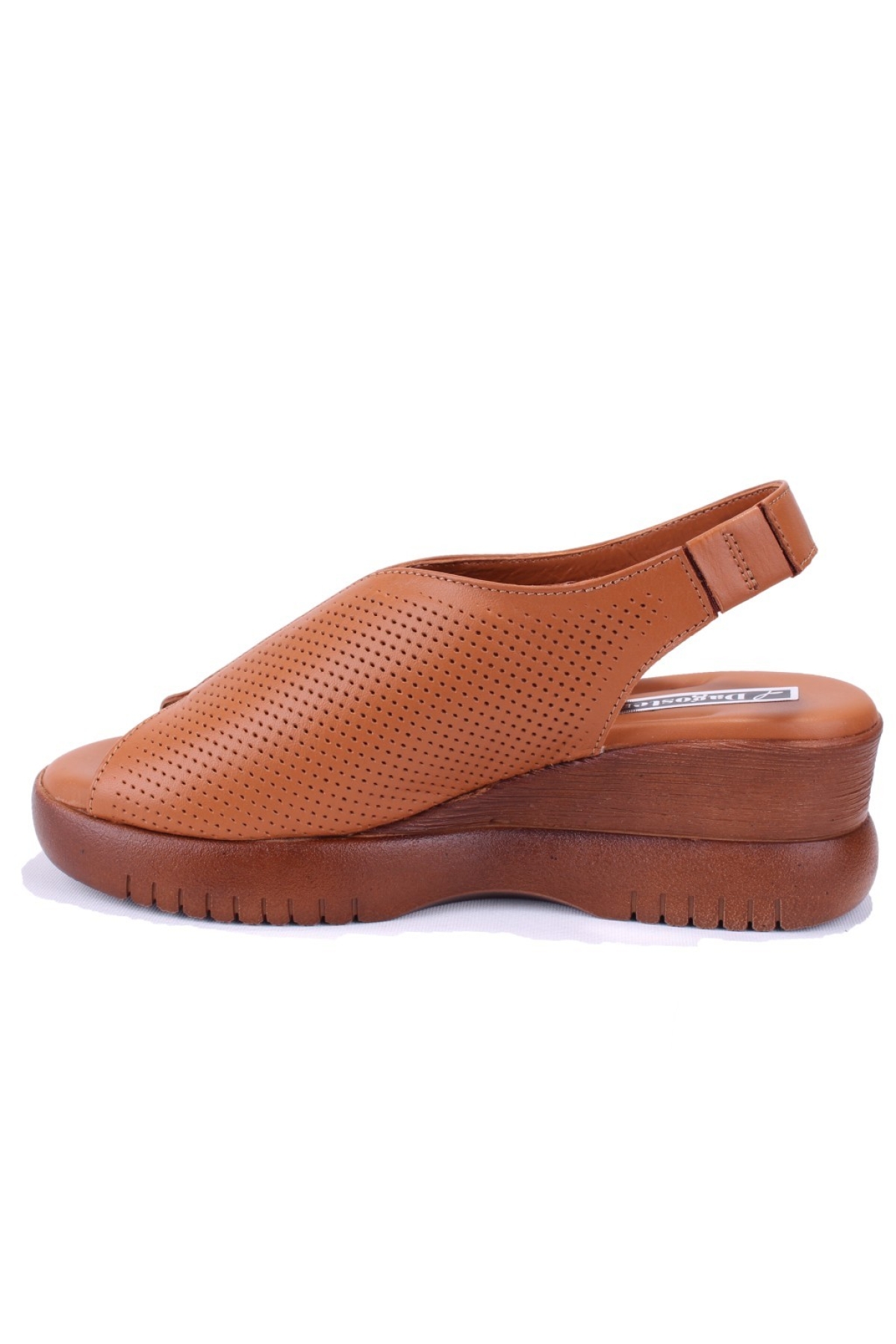 DZA07-9972521405 Taba Günlük Ortopedik Deri Kadın sandalet - Görsel 4
