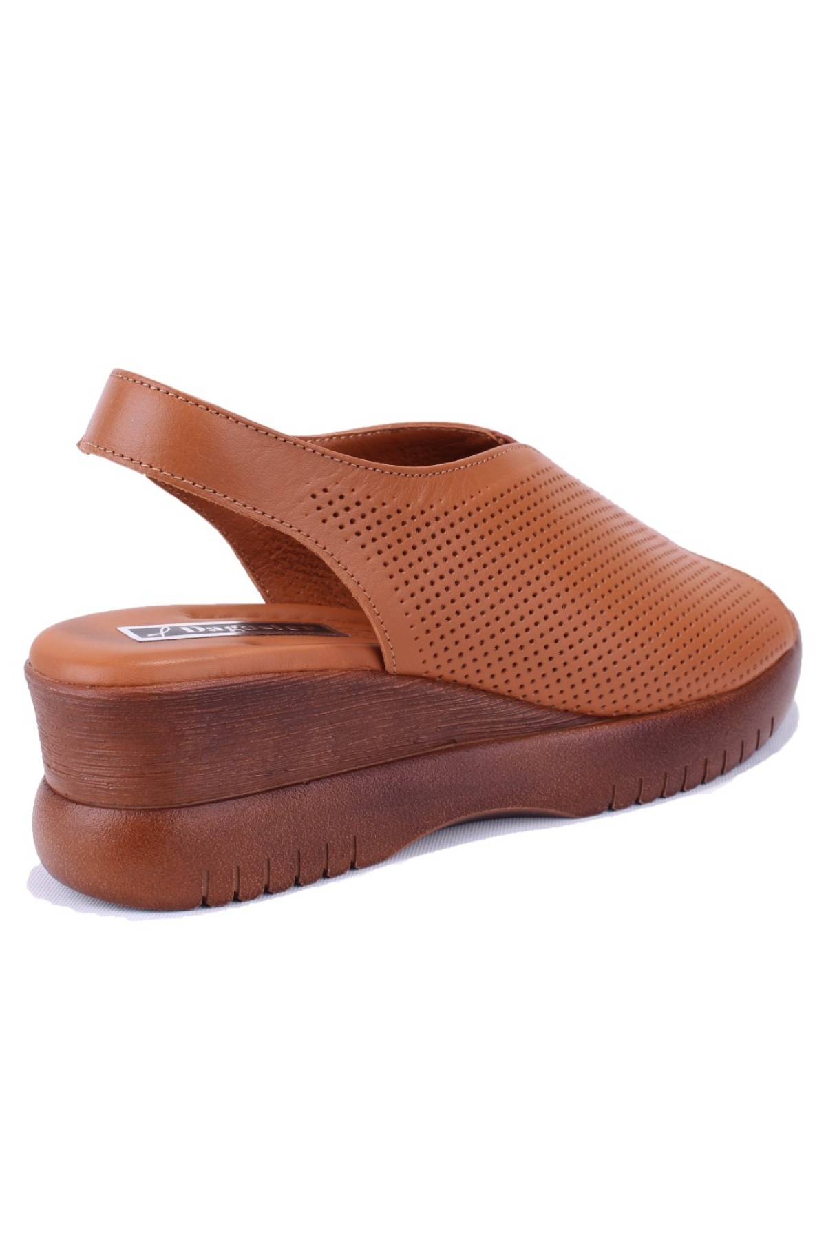 DZA07-9972521405 Taba Günlük Ortopedik Deri Kadın sandalet - Görsel 5