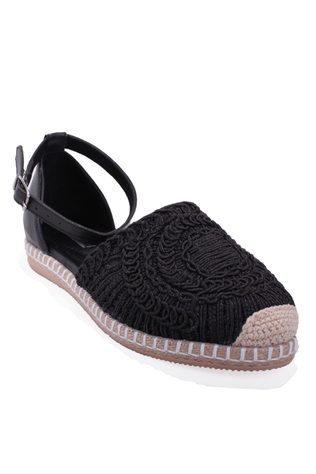 DZA07-1155198 Siyah Triko Günlük Babet Kadın Ayakkabı - Görsel 2