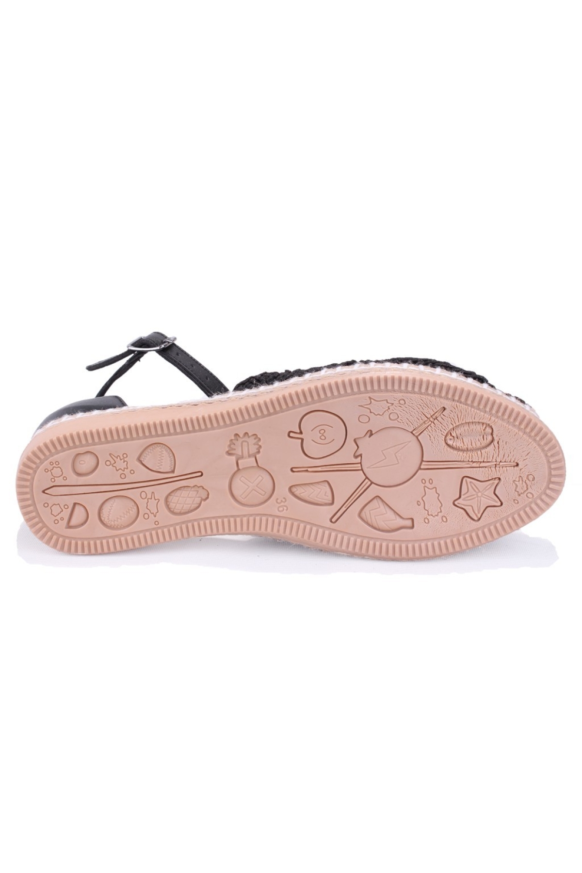 DZA07-1155198 Siyah Triko Günlük Babet Kadın Ayakkabı - Görsel 5