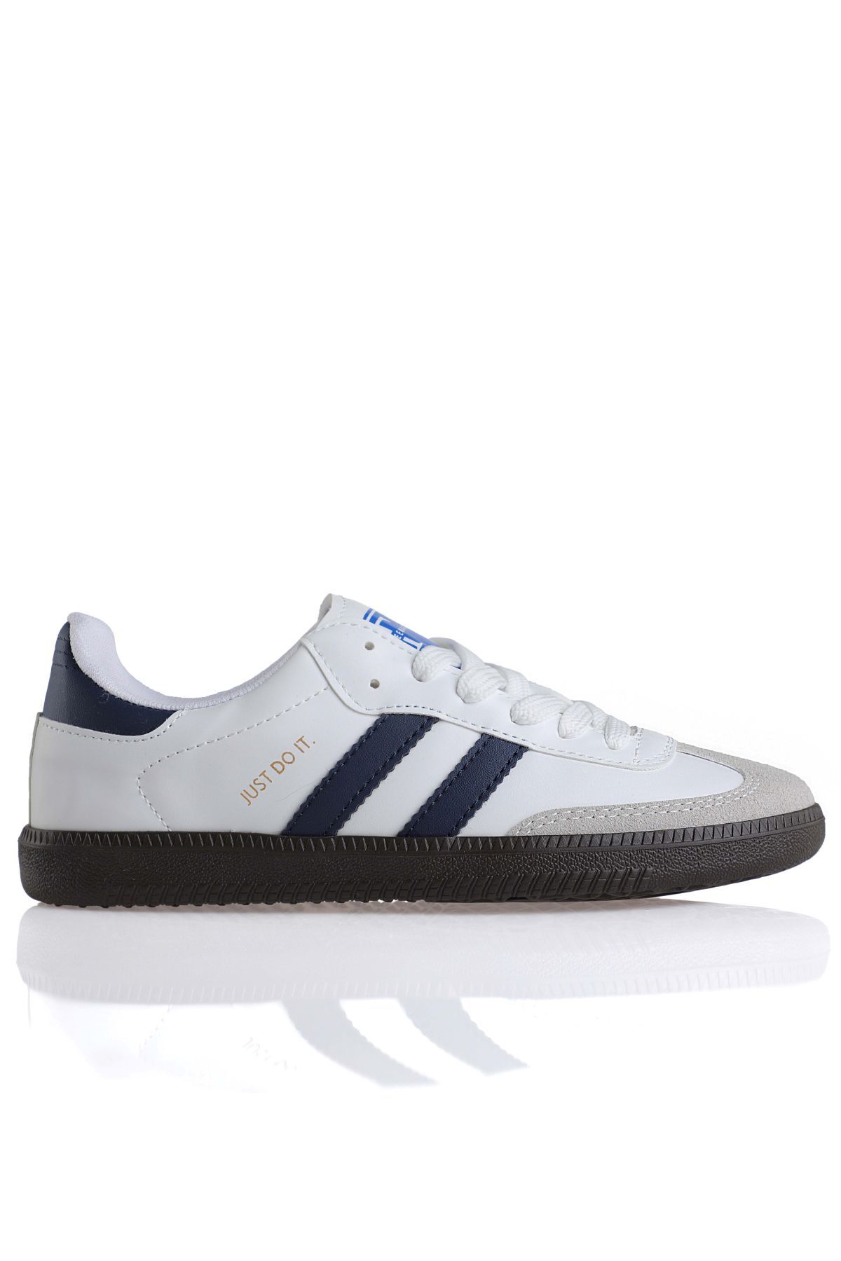 Uniseks Sneaker Esnek Yumuşak Spor Ayakkabı Beyaz Lacivert - Görsel 3