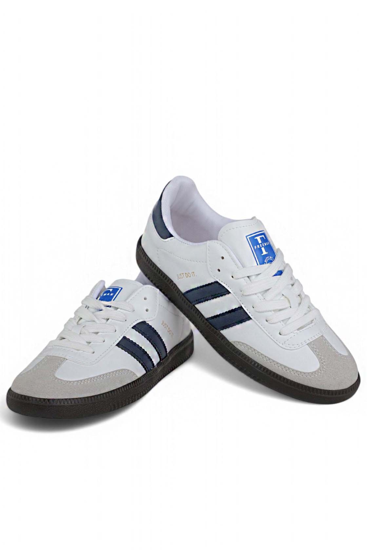 Uniseks Sneaker Esnek Yumuşak Spor Ayakkabı Beyaz Lacivert - Görsel 4
