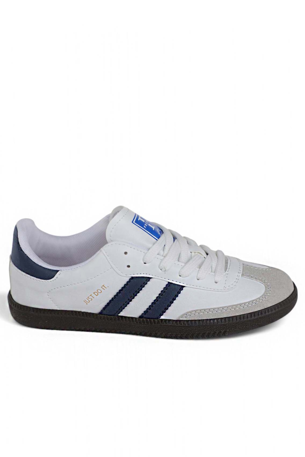 Uniseks Sneaker Esnek Yumuşak Spor Ayakkabı Beyaz Lacivert - Görsel 5