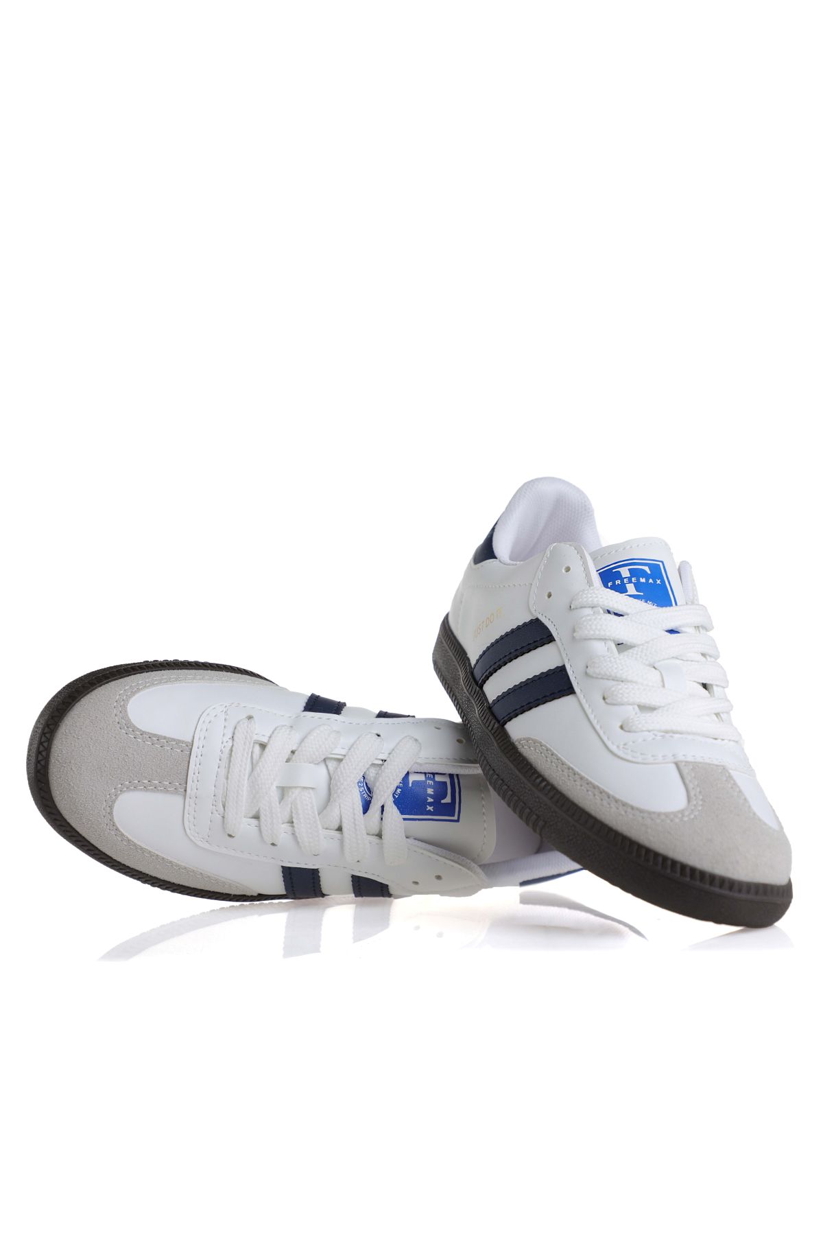 Uniseks Sneaker Esnek Yumuşak Spor Ayakkabı Beyaz Lacivert - Görsel 6