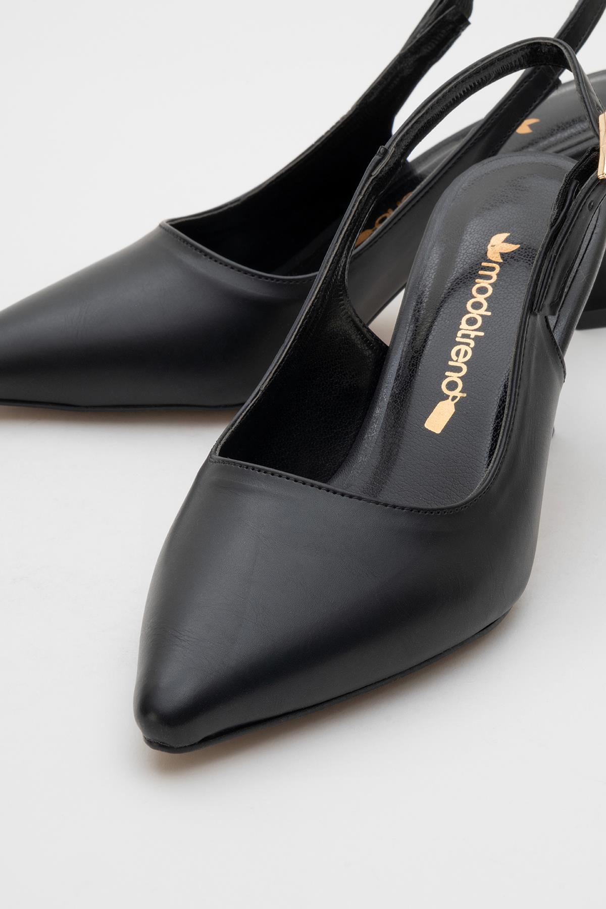 Kadın Topuklu Ayakkabı SİYAH CİLT - Görsel 4