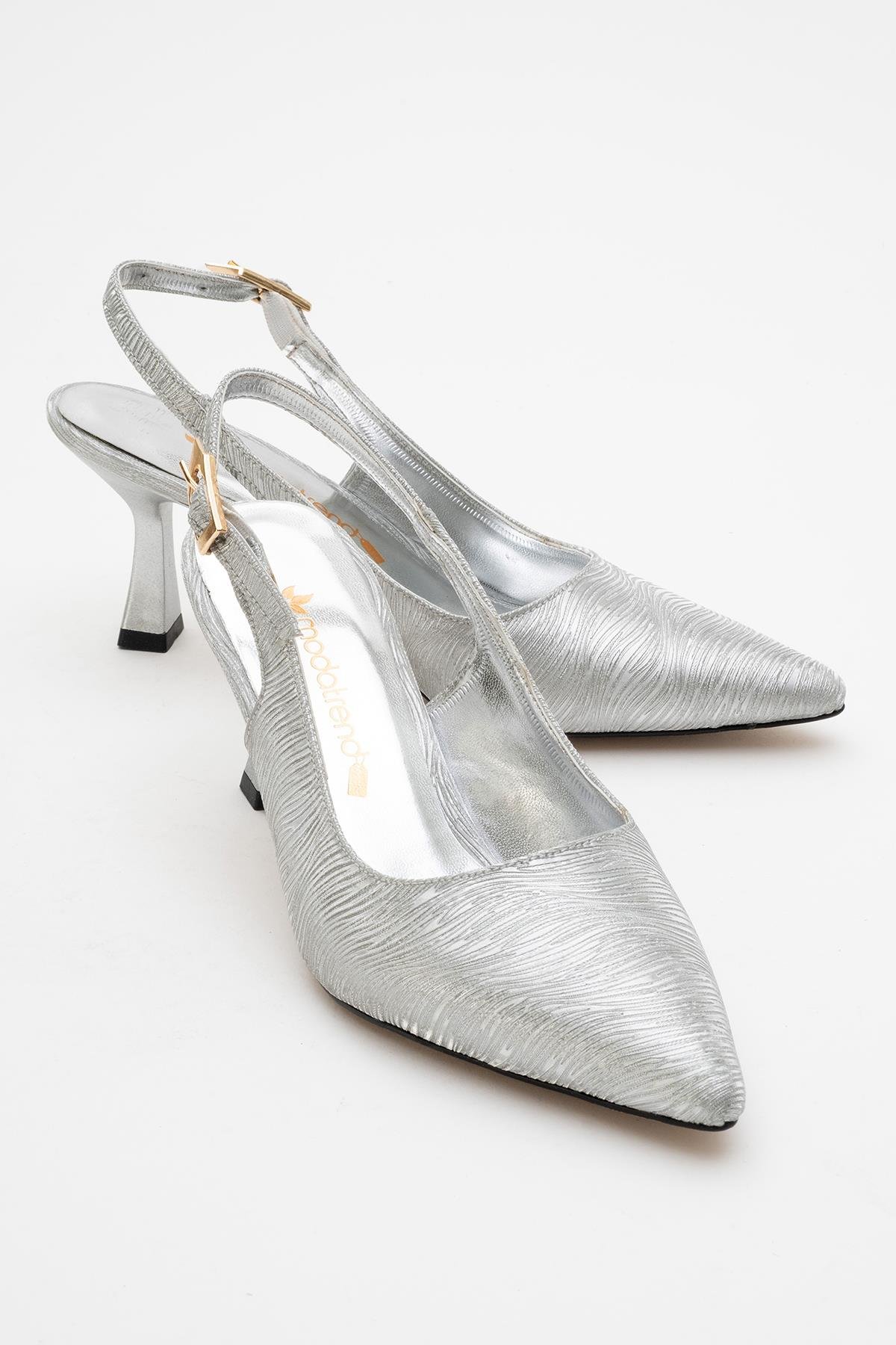 Kadın Topuklu Ayakkabı GÜMÜŞ DALGALI - Görsel 2