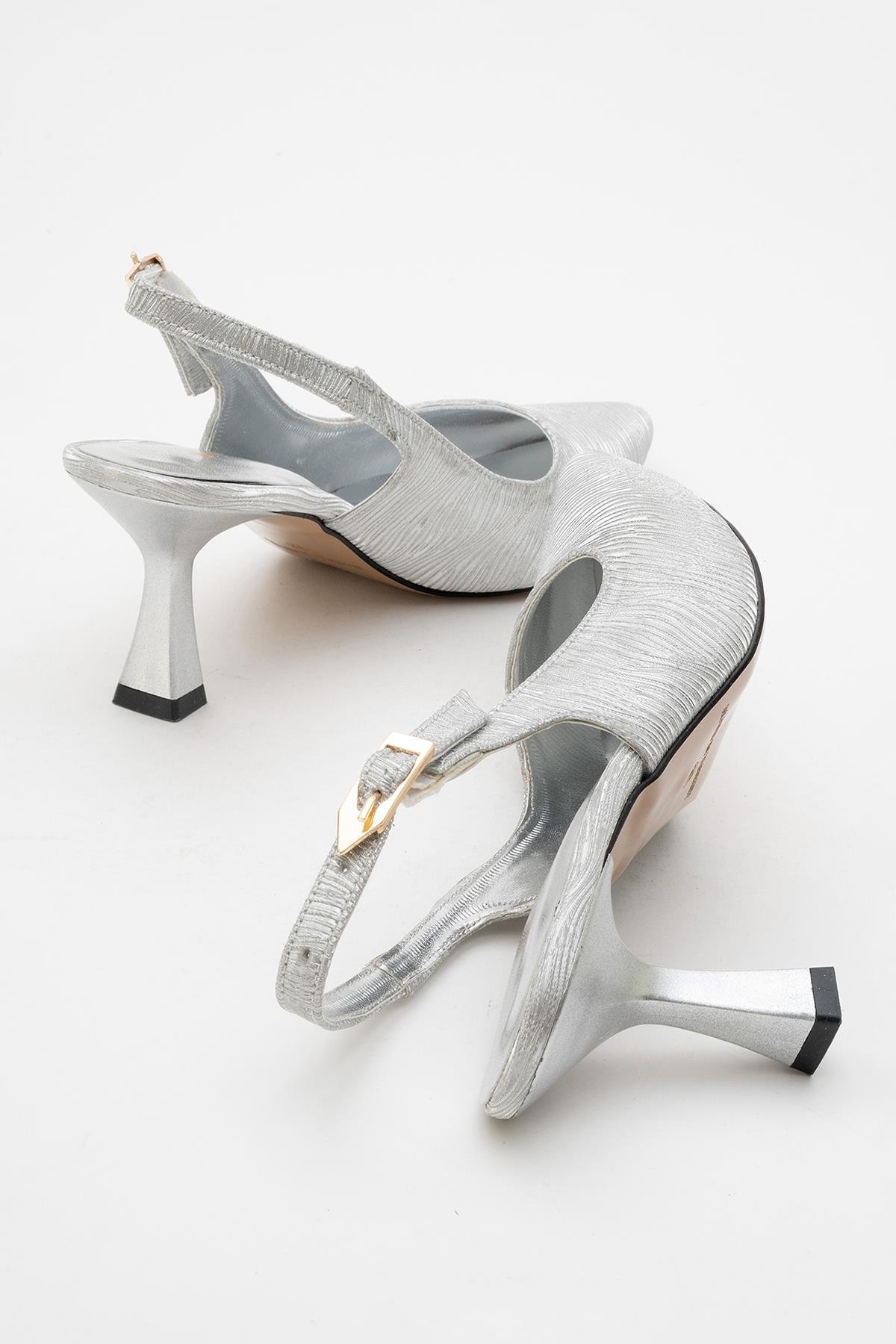 Kadın Topuklu Ayakkabı GÜMÜŞ DALGALI - Görsel 5