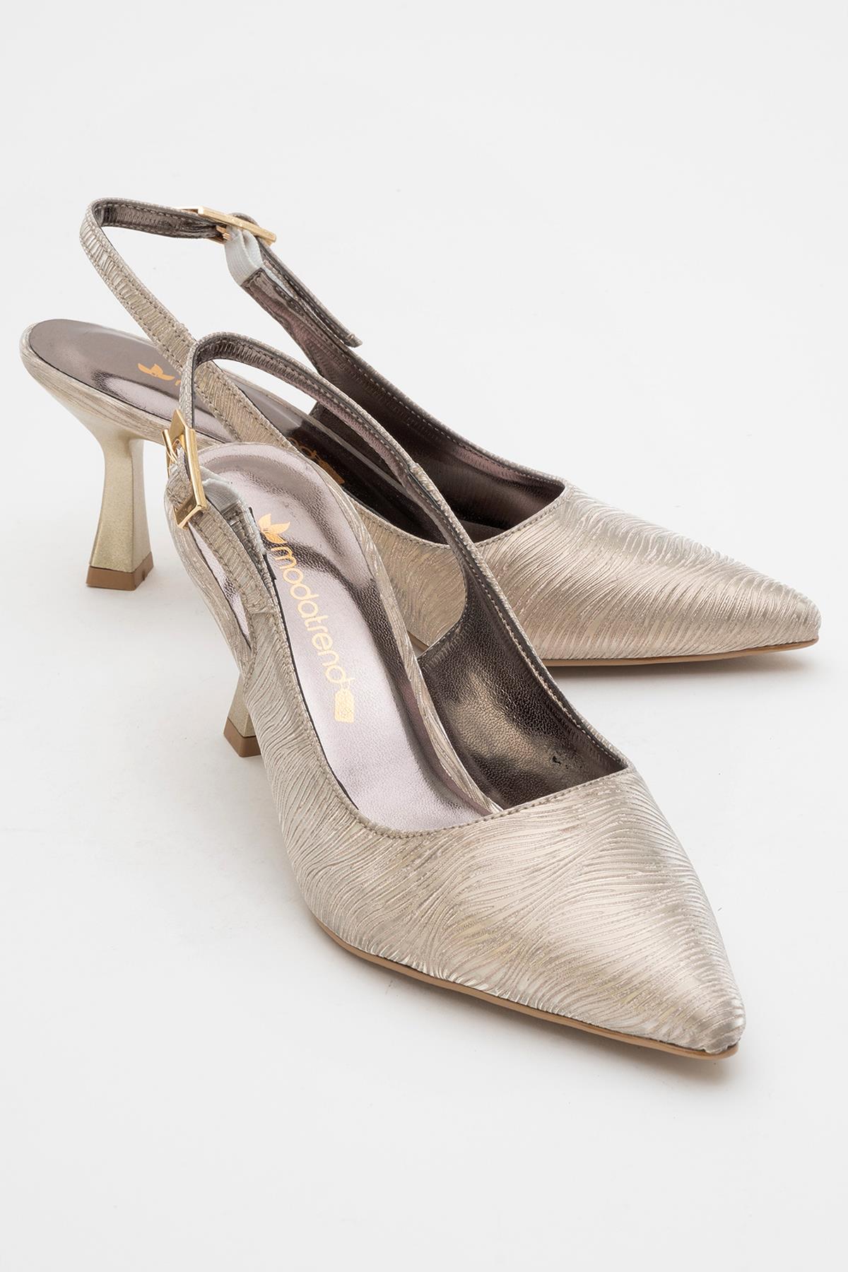 Kadın Topuklu Ayakkabı ALTIN DALGALI - Görsel 2