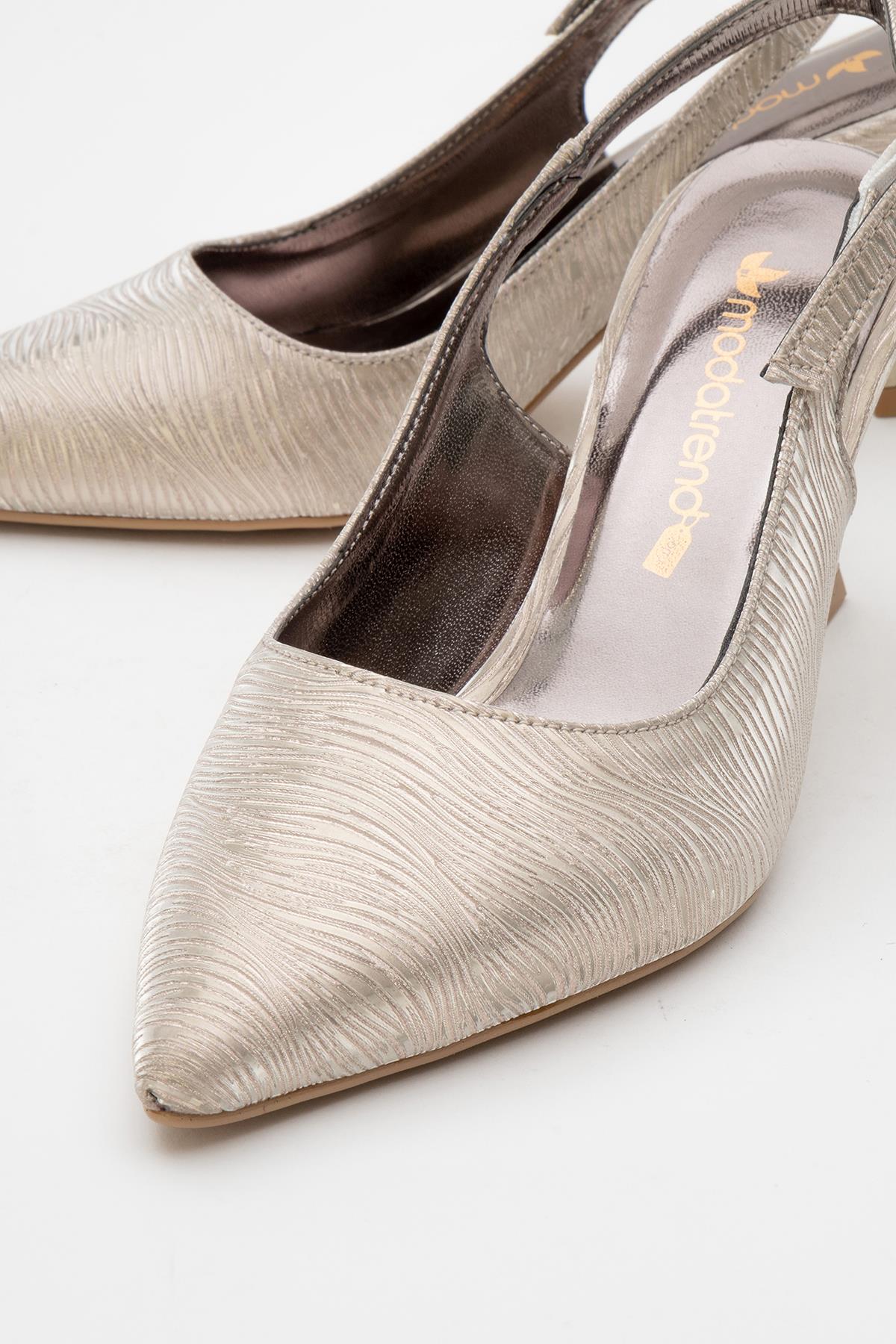 Kadın Topuklu Ayakkabı ALTIN DALGALI - Görsel 4