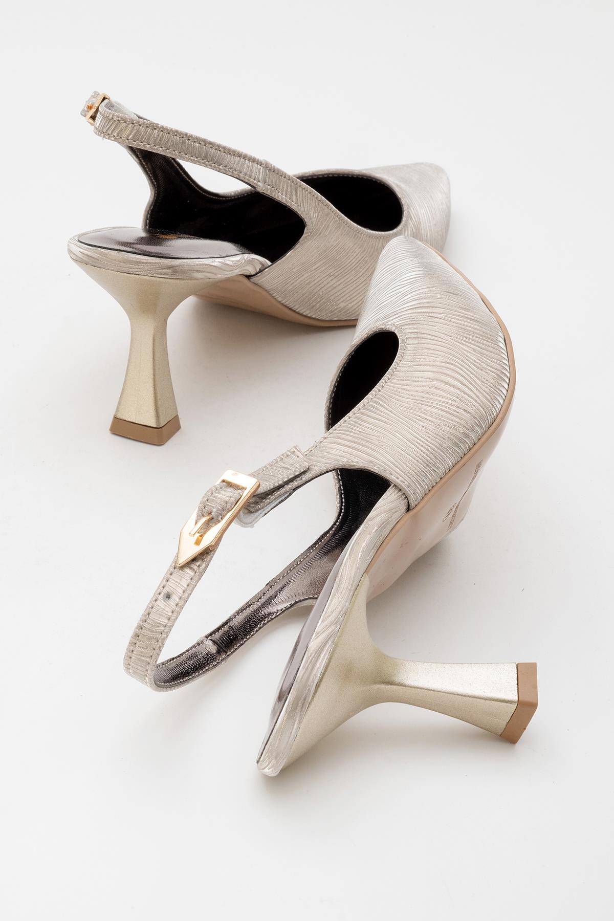 Kadın Topuklu Ayakkabı ALTIN DALGALI - Görsel 5