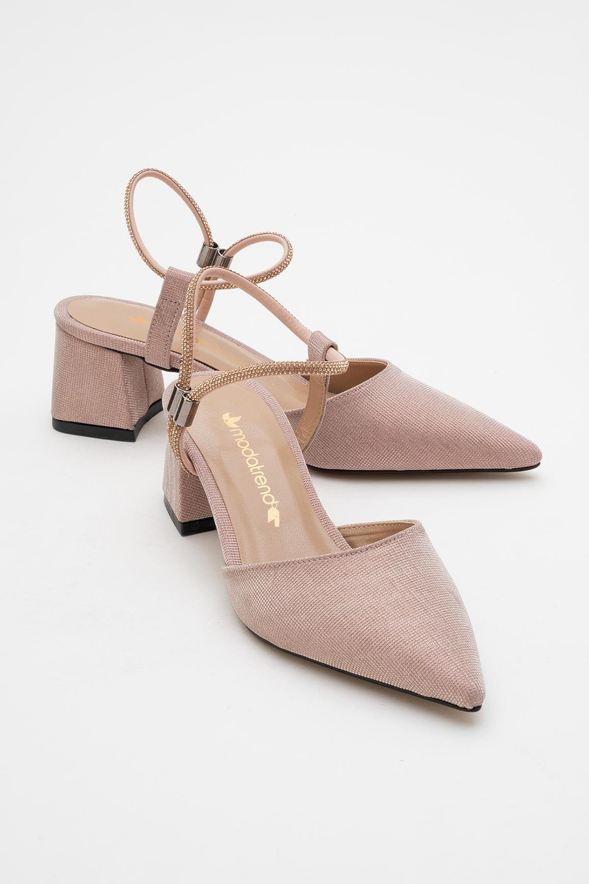 Kadın Taşlı Topuklu Ayakkabı BAKIR SİM - Görsel 2