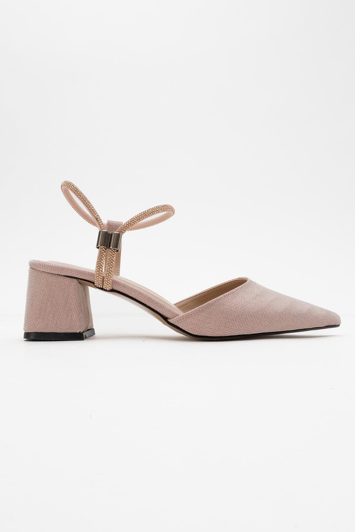 Kadın Taşlı Topuklu Ayakkabı BAKIR SİM - Görsel 3