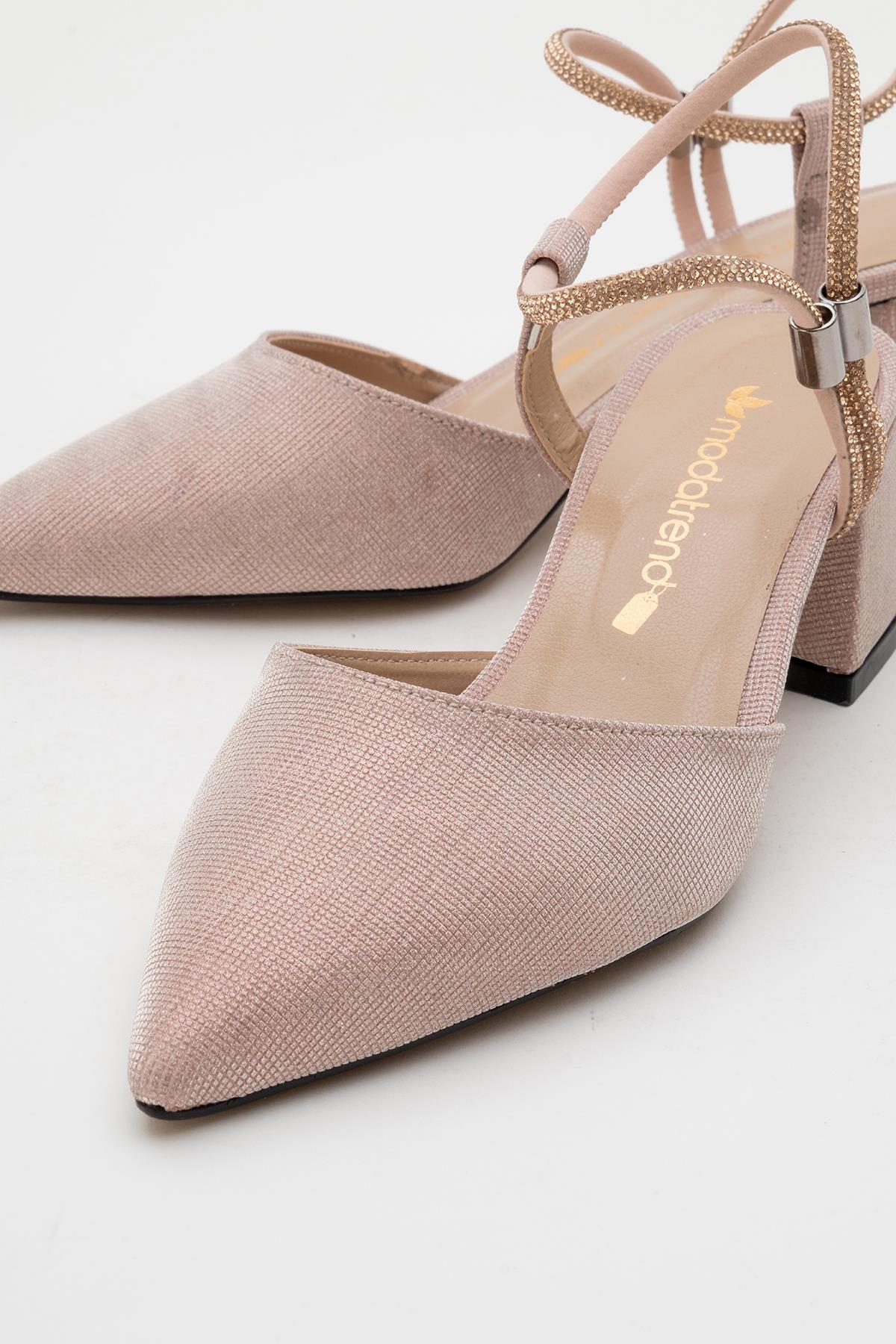 Kadın Taşlı Topuklu Ayakkabı BAKIR SİM - Görsel 4