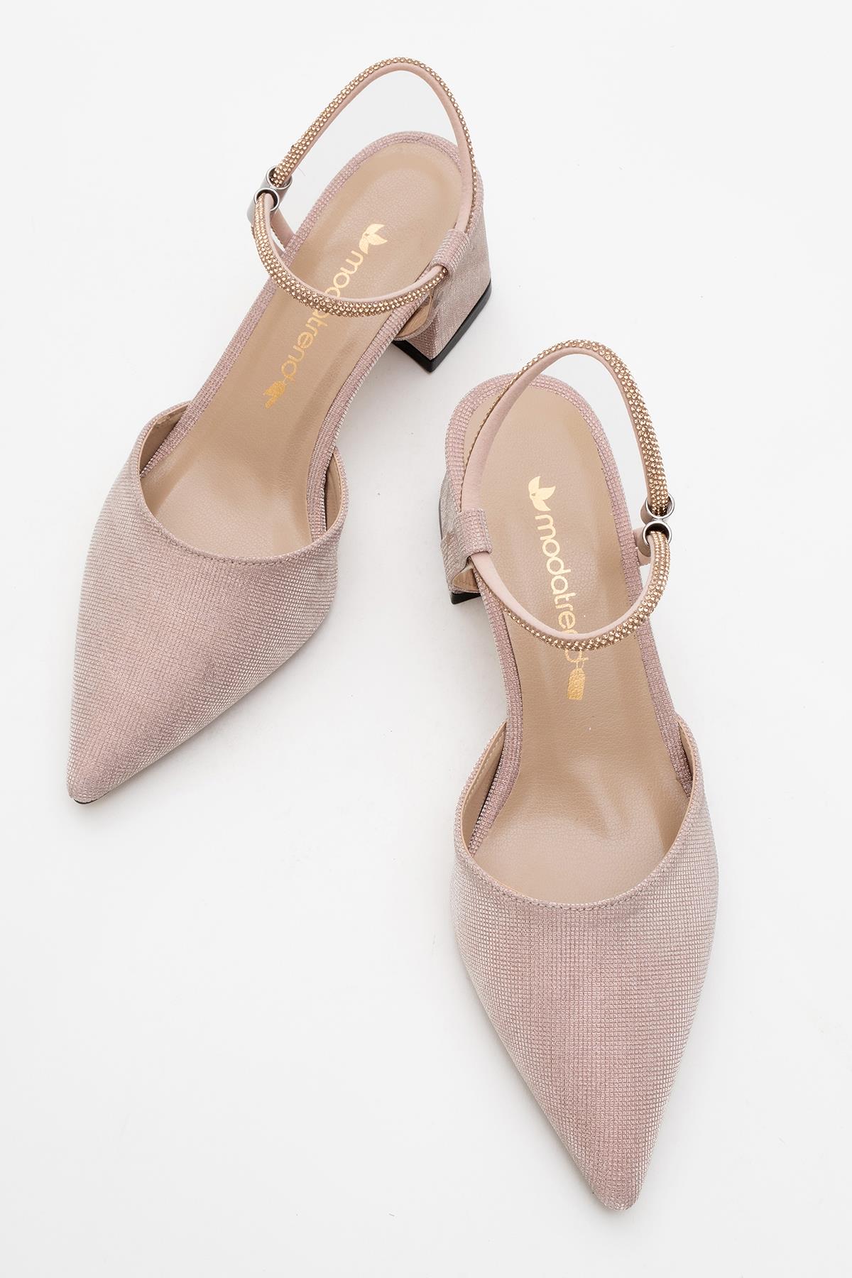 Kadın Taşlı Topuklu Ayakkabı BAKIR SİM - Görsel 6