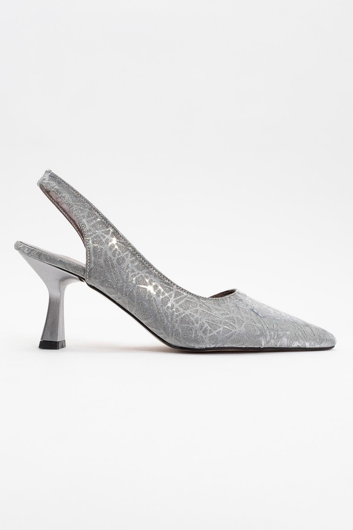 Kadın Topuklu Ayakkabı PLATİN ÜÇGEN - Görsel 3