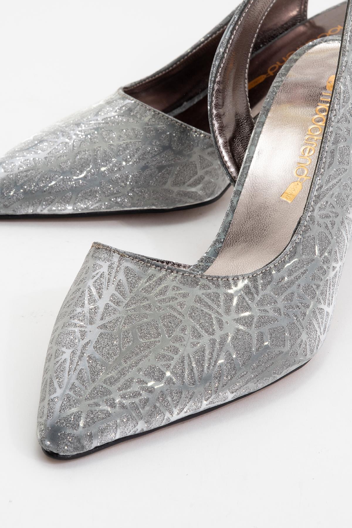 Kadın Topuklu Ayakkabı PLATİN ÜÇGEN - Görsel 4