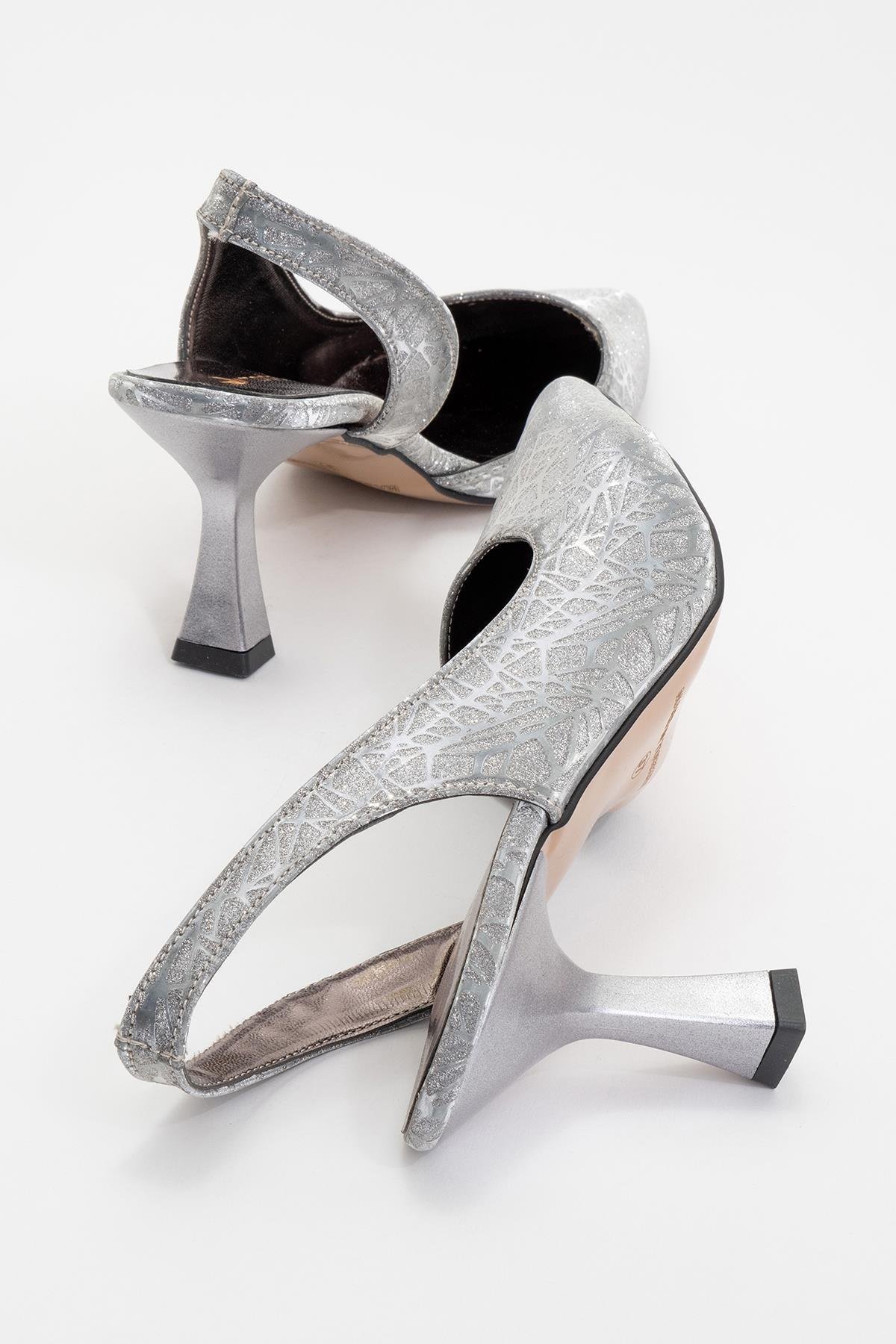 Kadın Topuklu Ayakkabı PLATİN ÜÇGEN - Görsel 5