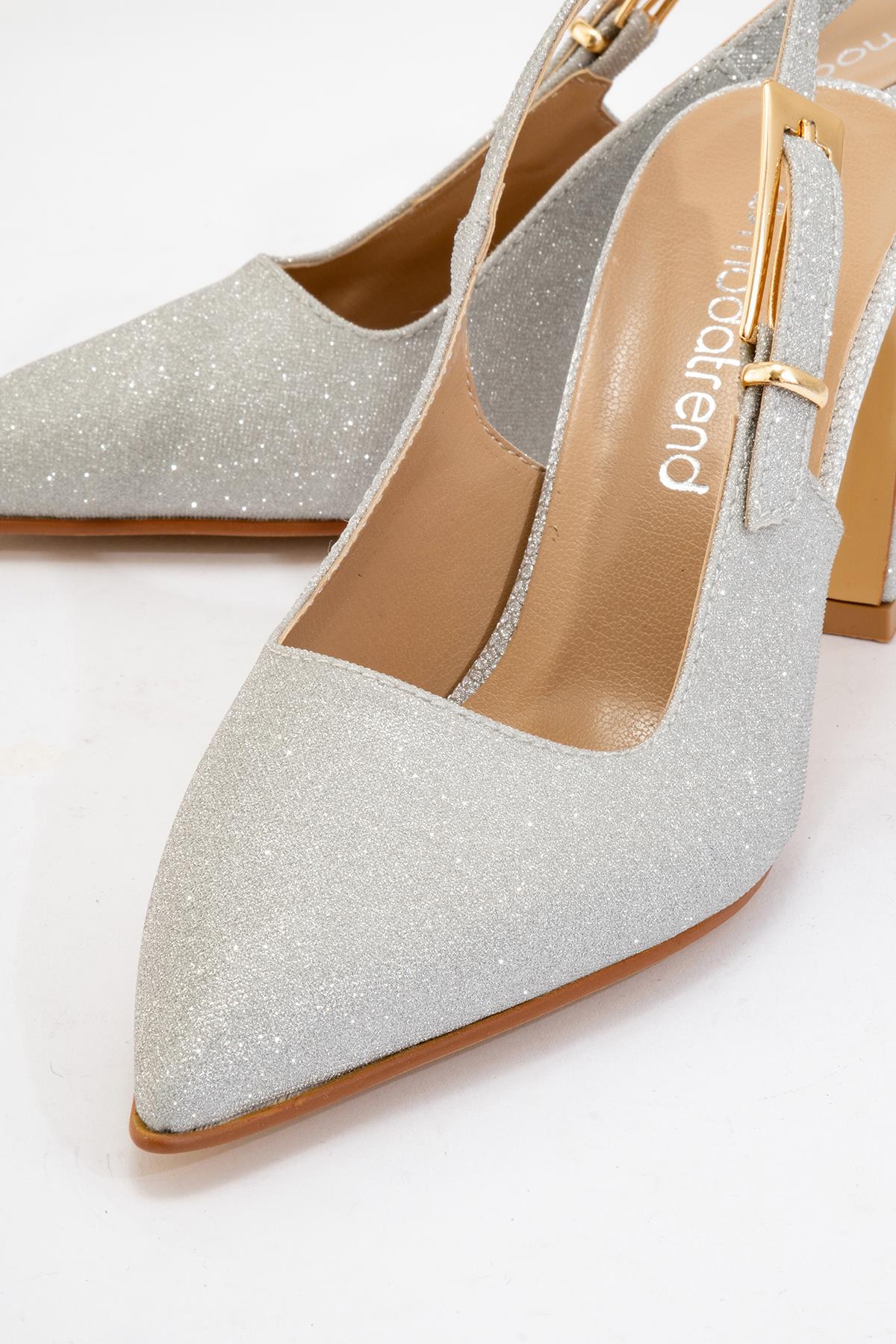 Kadın Topuklu Ayakkabı GÜMÜŞ SİM - Görsel 4