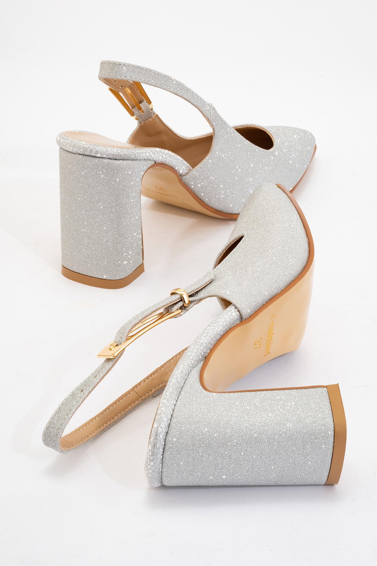 Kadın Topuklu Ayakkabı GÜMÜŞ SİM - Görsel 5