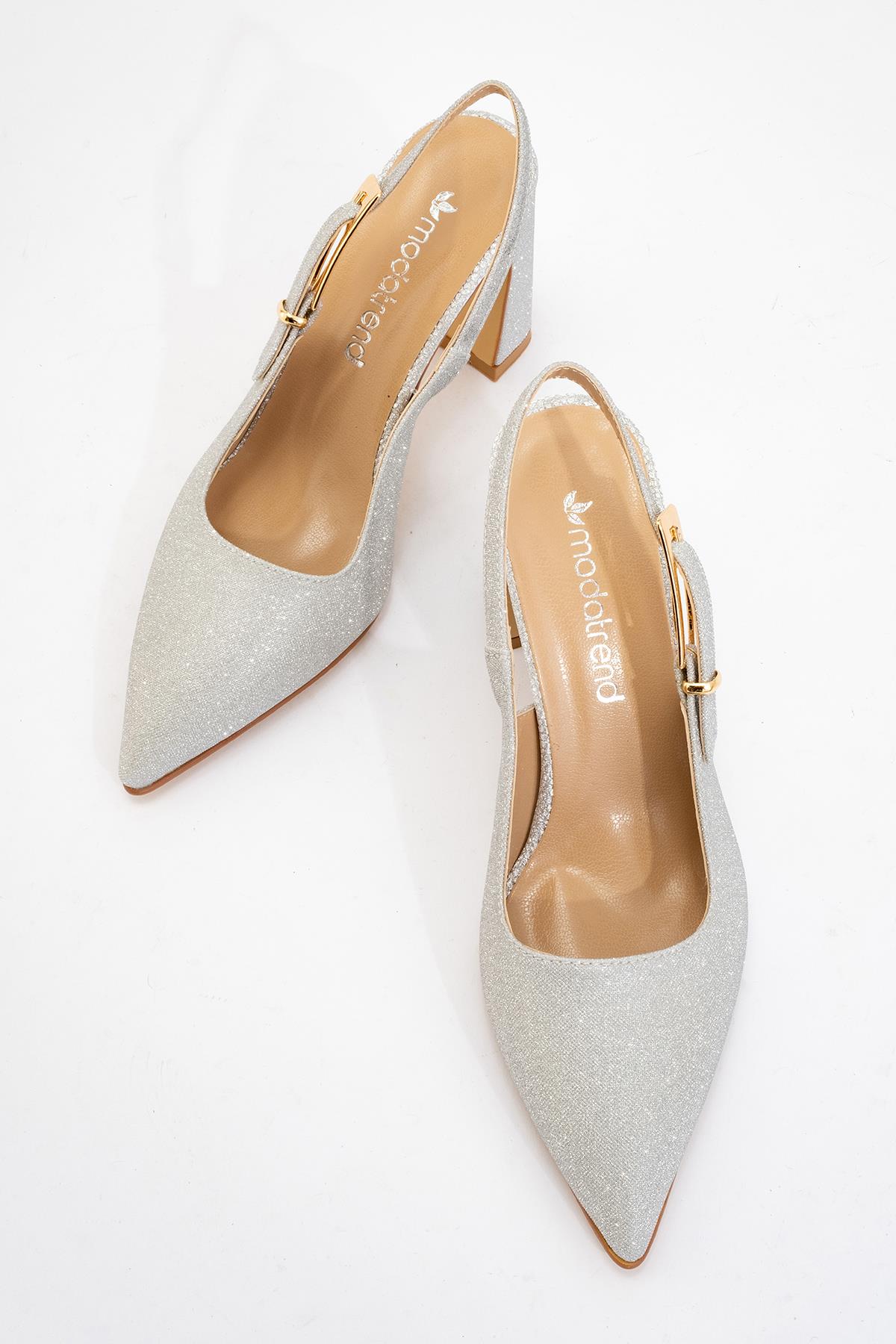 Kadın Topuklu Ayakkabı GÜMÜŞ SİM - Görsel 6