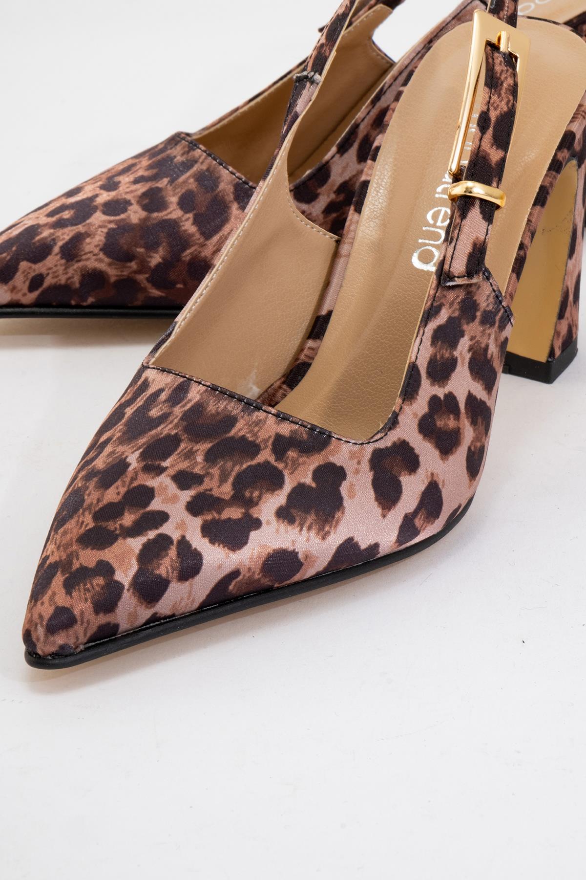 Kadın Tokalı Topuklu Ayakkabı LEOPAR - Görsel 4